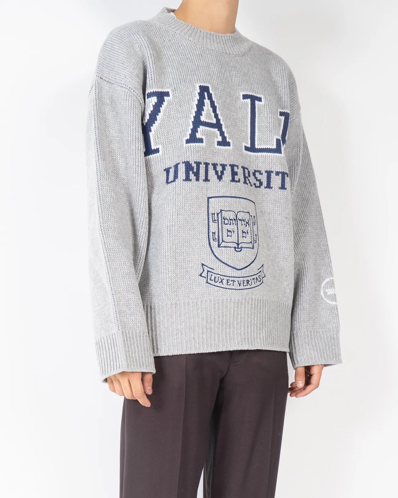 Calvin Klein 205W39NYC × Raf Simons SS19 Oversized Grey Yale Sweater Size US XS / EU 42 / 0 - 3 Thumbnail