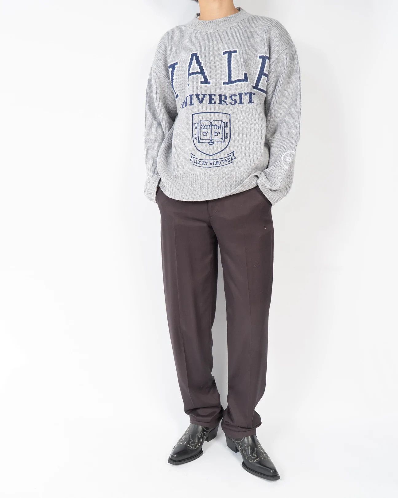 Calvin Klein 205W39NYC × Raf Simons SS19 Oversized Grey Yale Sweater Size US XS / EU 42 / 0 - 5 Thumbnail