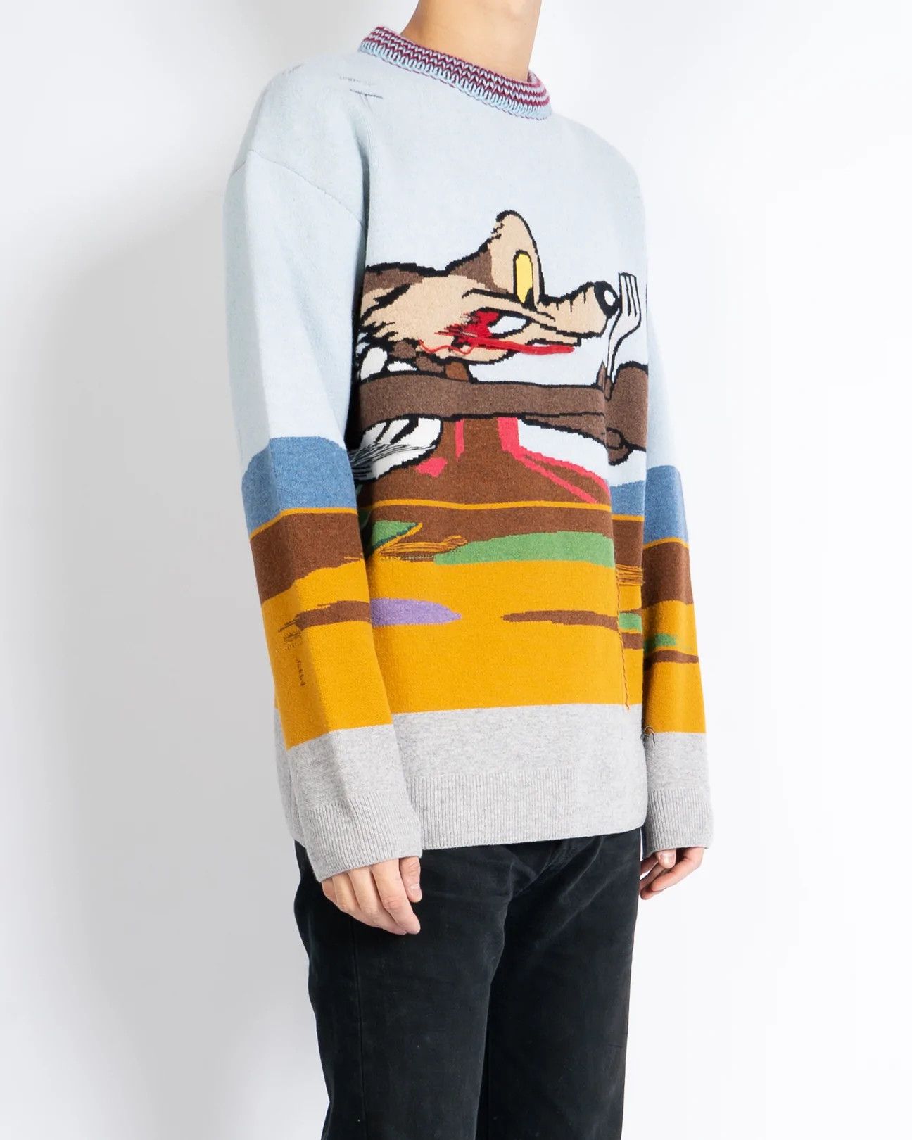 Calvin Klein 205W39NYC × Raf Simons Coyote Distressed Looney Tunes Knit Size US XS / EU 42 / 0 - 2 Thumbnail