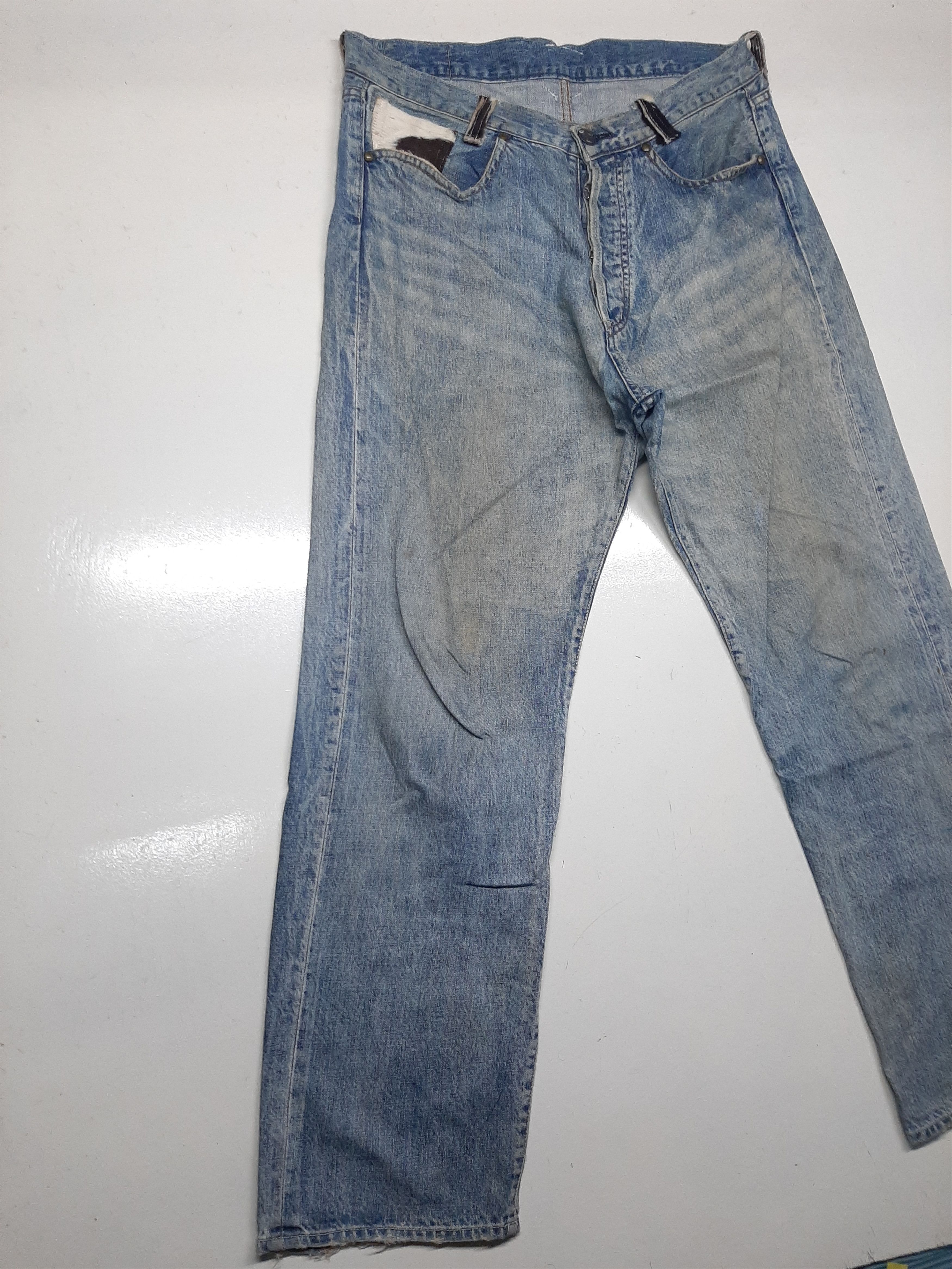 Japanese Brand × Salvage TOUGH DISTRESSED SELVEDGE DENIM JAPAN Size US 32 / EU 48 - 3 Thumbnail