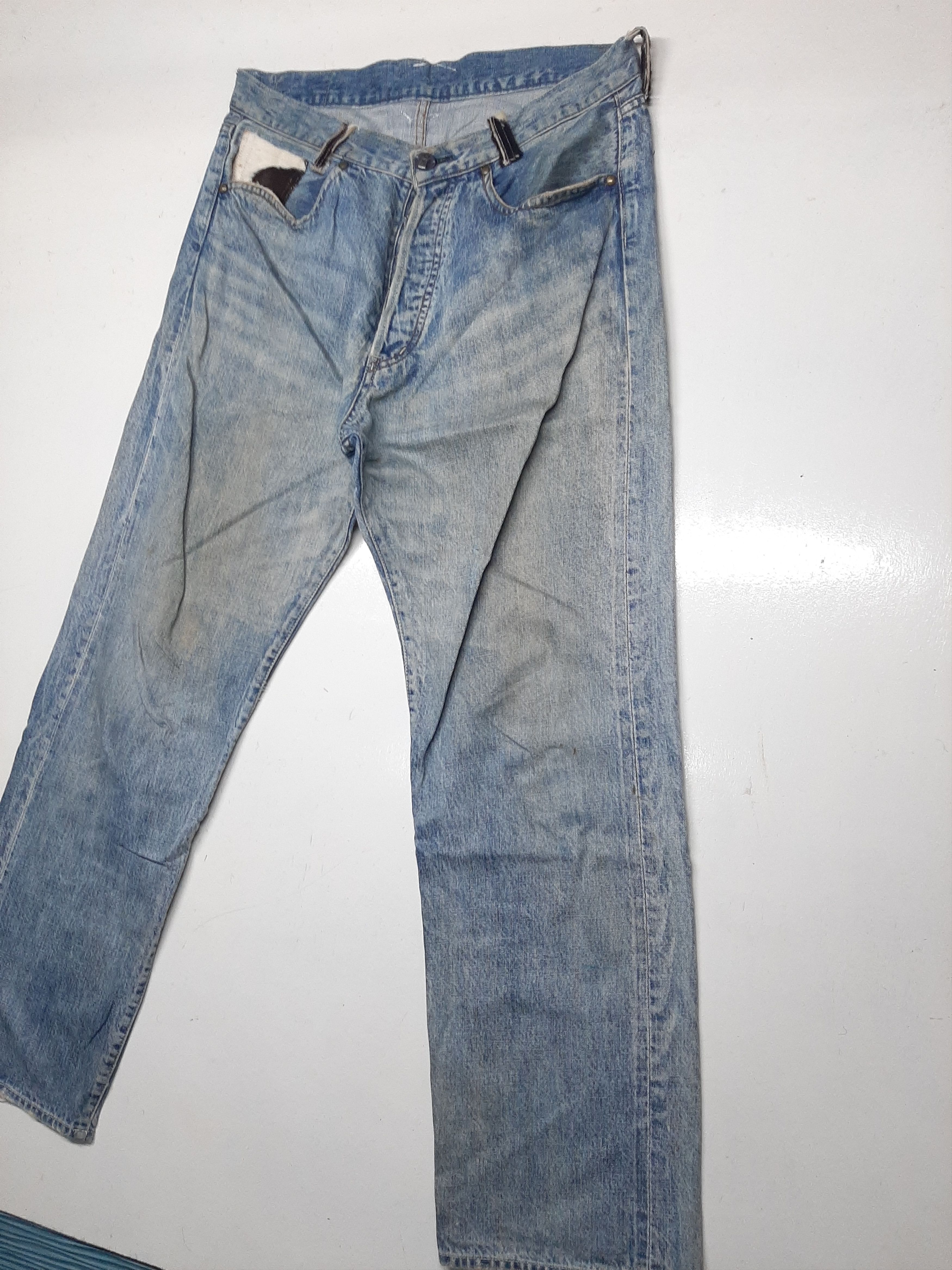 Japanese Brand × Salvage TOUGH DISTRESSED SELVEDGE DENIM JAPAN Size US 32 / EU 48 - 4 Thumbnail