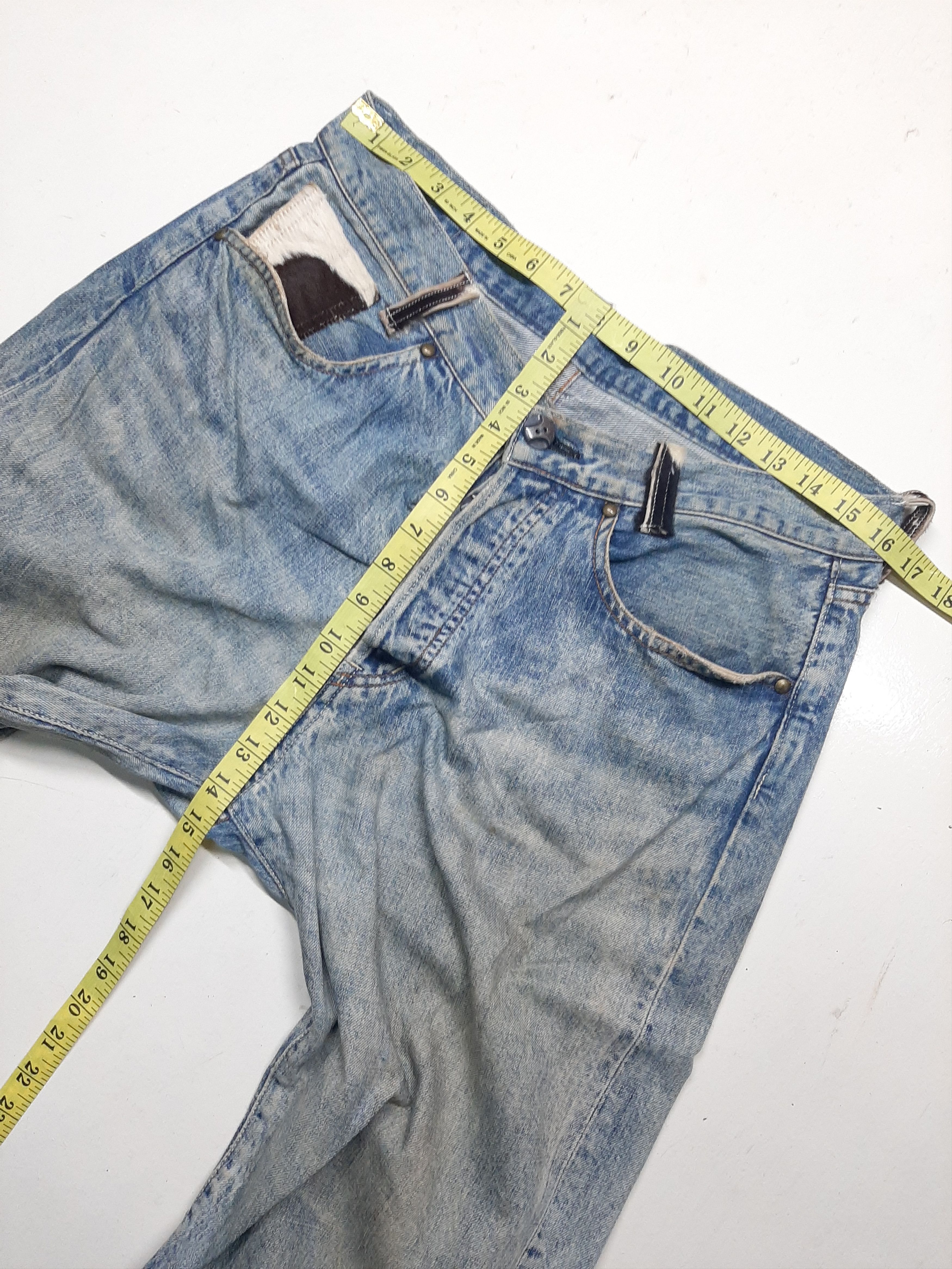 Japanese Brand × Salvage TOUGH DISTRESSED SELVEDGE DENIM JAPAN Size US 32 / EU 48 - 16 Thumbnail