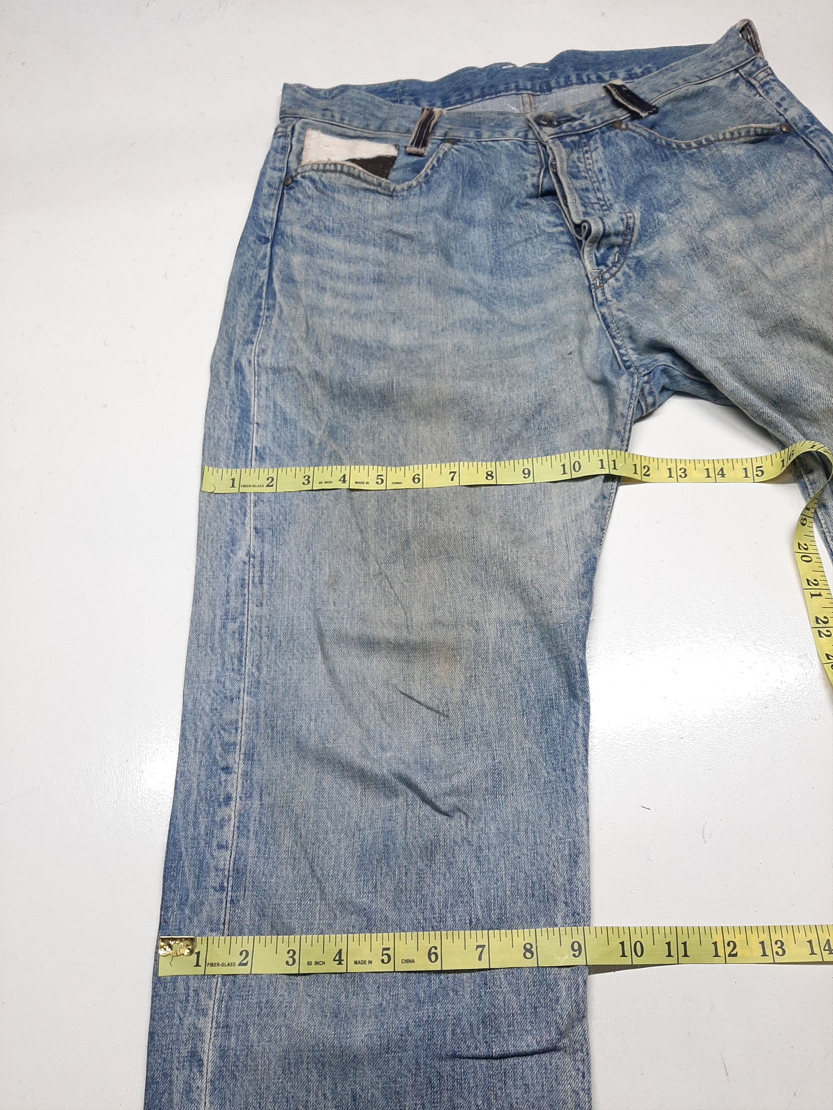 Japanese Brand × Salvage TOUGH DISTRESSED SELVEDGE DENIM JAPAN Size US 32 / EU 48 - 17 Thumbnail