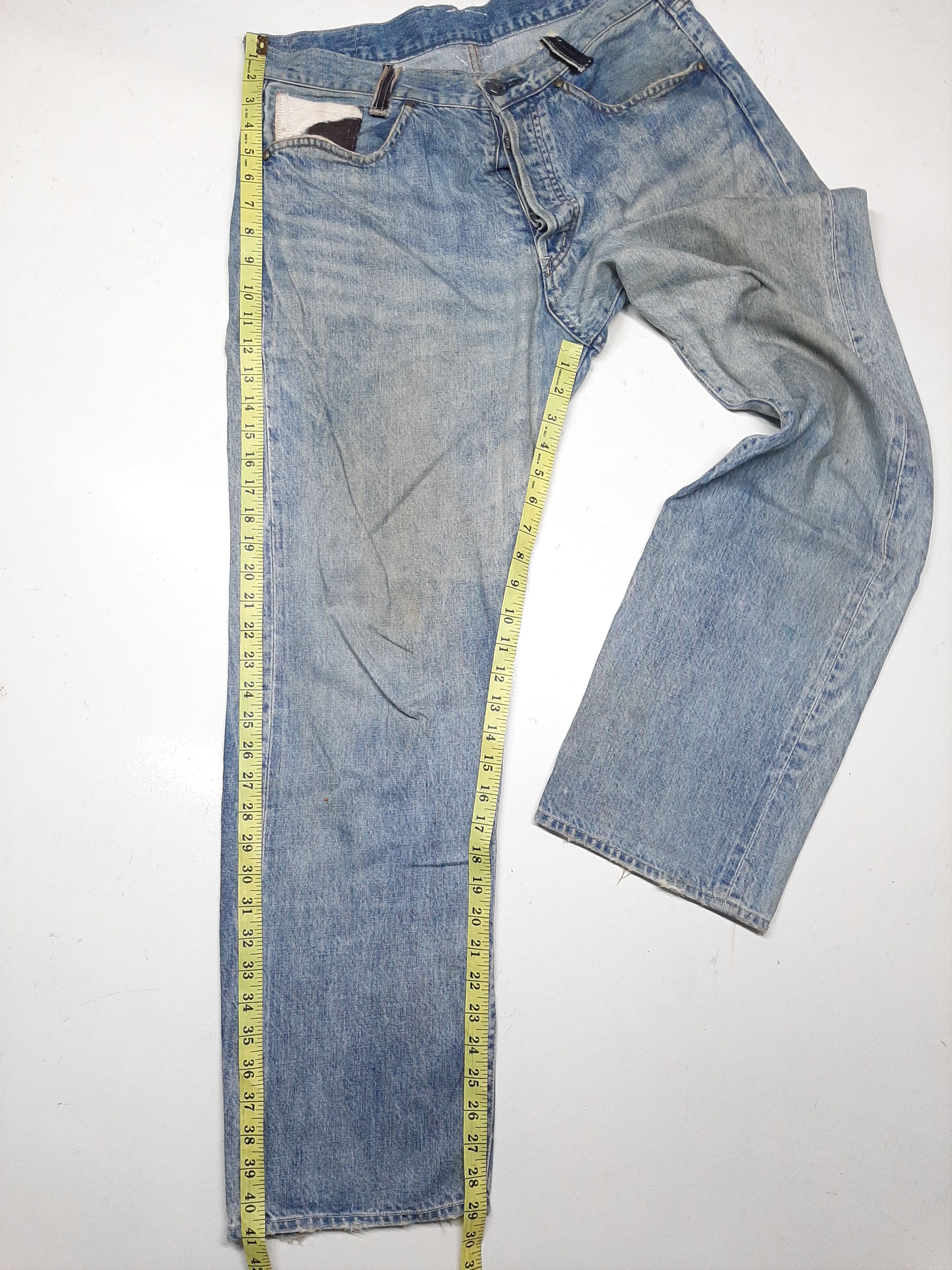 Japanese Brand × Salvage TOUGH DISTRESSED SELVEDGE DENIM JAPAN Size US 32 / EU 48 - 19 Thumbnail