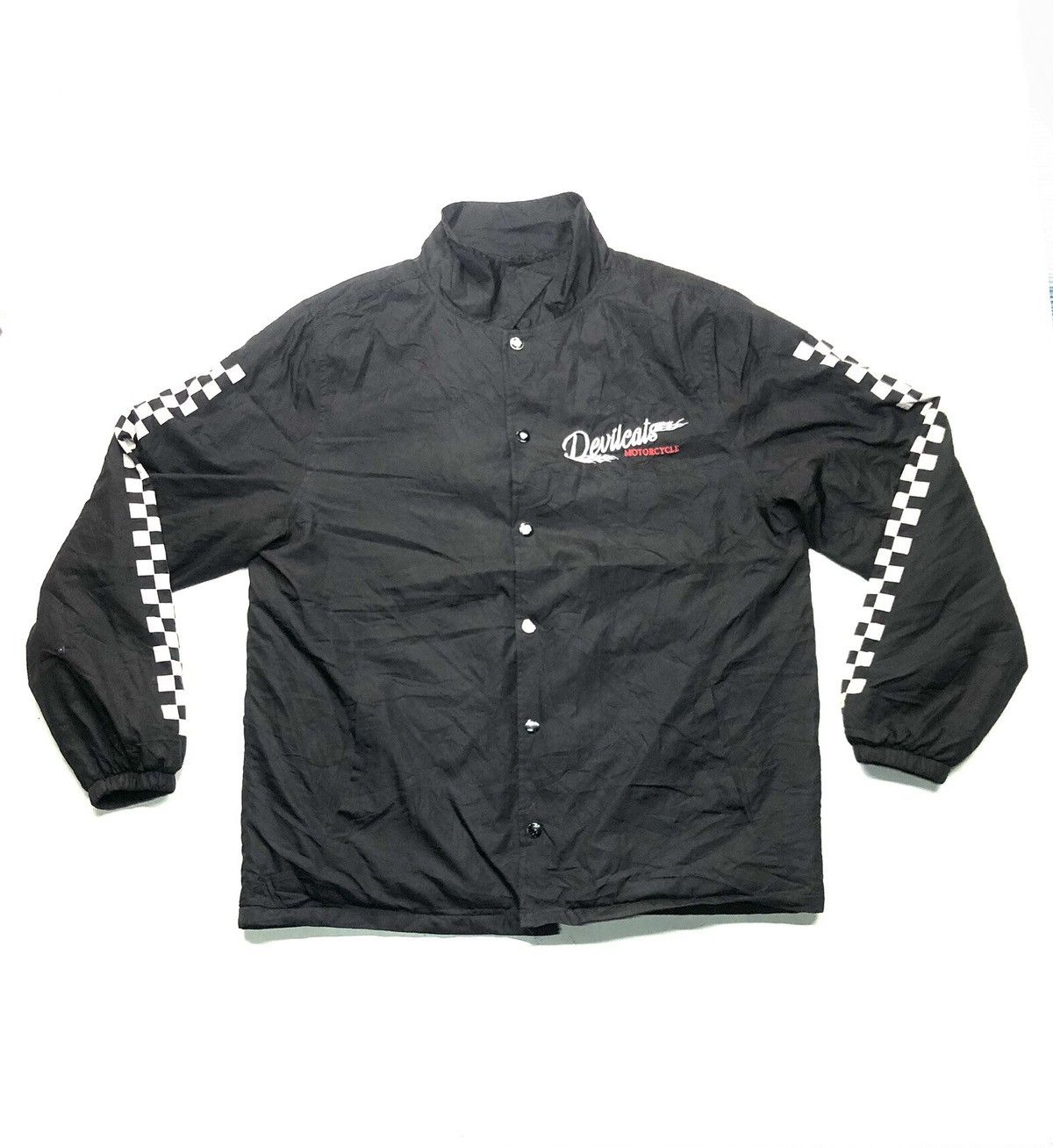 Vintage VINTAGE DEVILCATS BLACK MOTORCYCLE LIGHT JACKET Size US XL / EU 56 / 4 - 3 Thumbnail