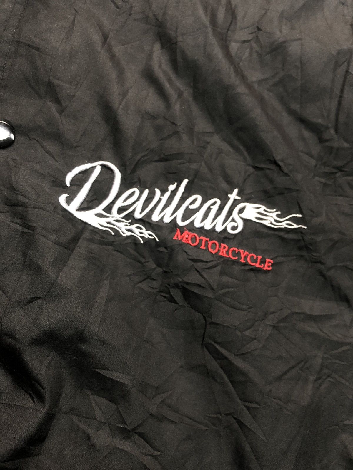 Vintage VINTAGE DEVILCATS BLACK MOTORCYCLE LIGHT JACKET Size US XL / EU 56 / 4 - 4 Thumbnail