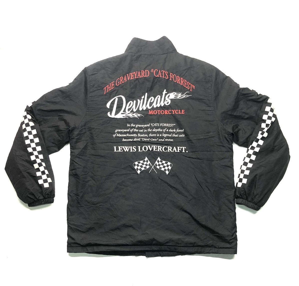 Vintage VINTAGE DEVILCATS BLACK MOTORCYCLE LIGHT JACKET Size US XL / EU 56 / 4 - 1 Thumbnail