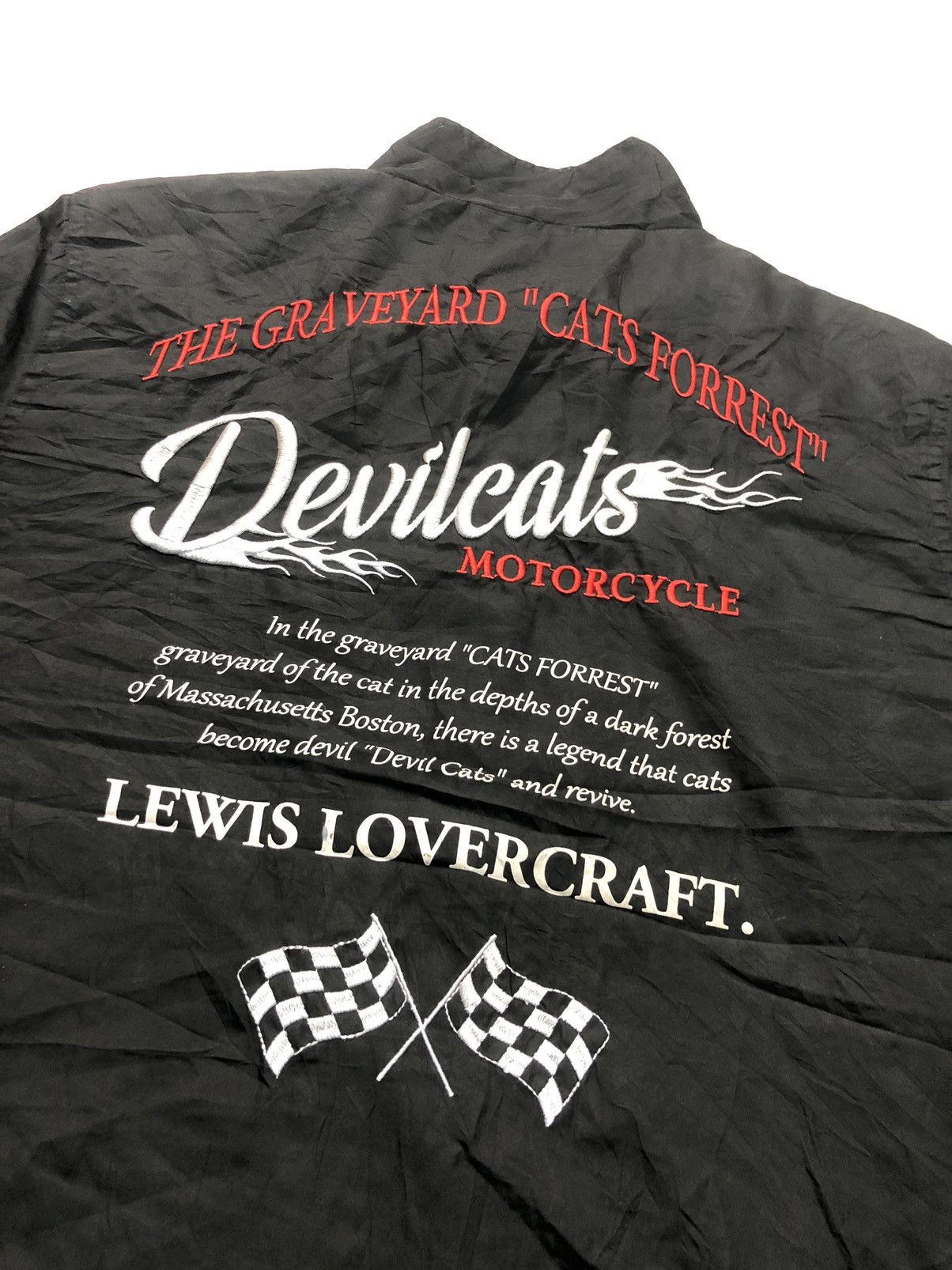 Vintage VINTAGE DEVILCATS BLACK MOTORCYCLE LIGHT JACKET Size US XL / EU 56 / 4 - 2 Thumbnail