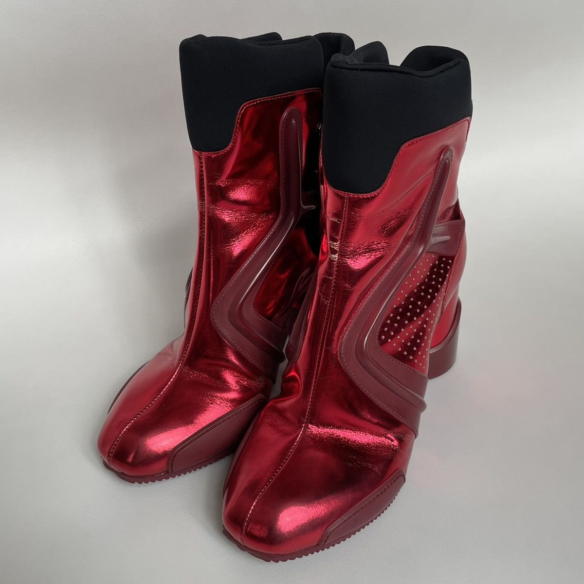 Maison Margiela A/W 14 Metallic Red Techno Boots Size US 6 / IT 36 - 2 Thumbnail