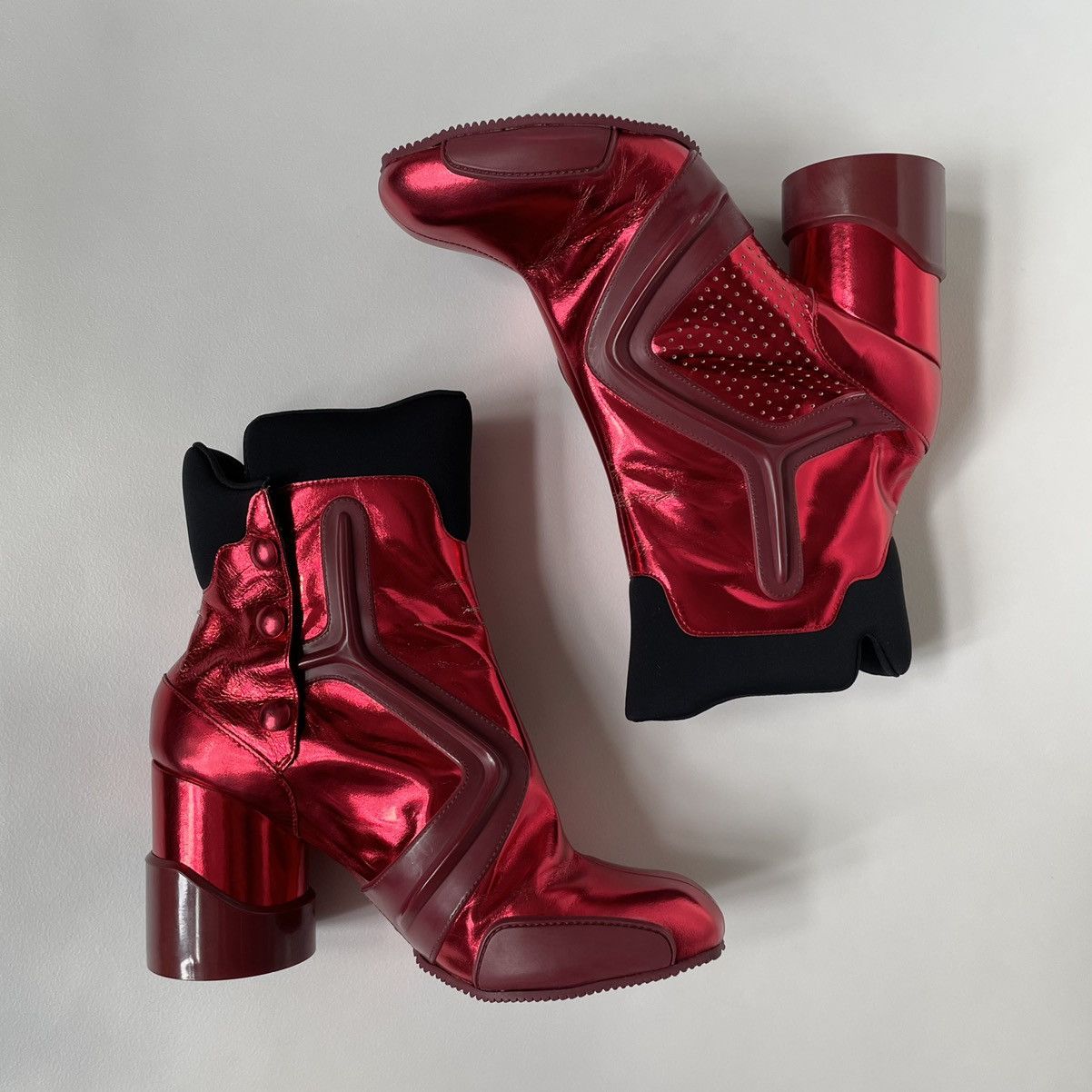 Maison Margiela A/W 14 Metallic Red Techno Boots Size US 6 / IT 36 - 10 Thumbnail