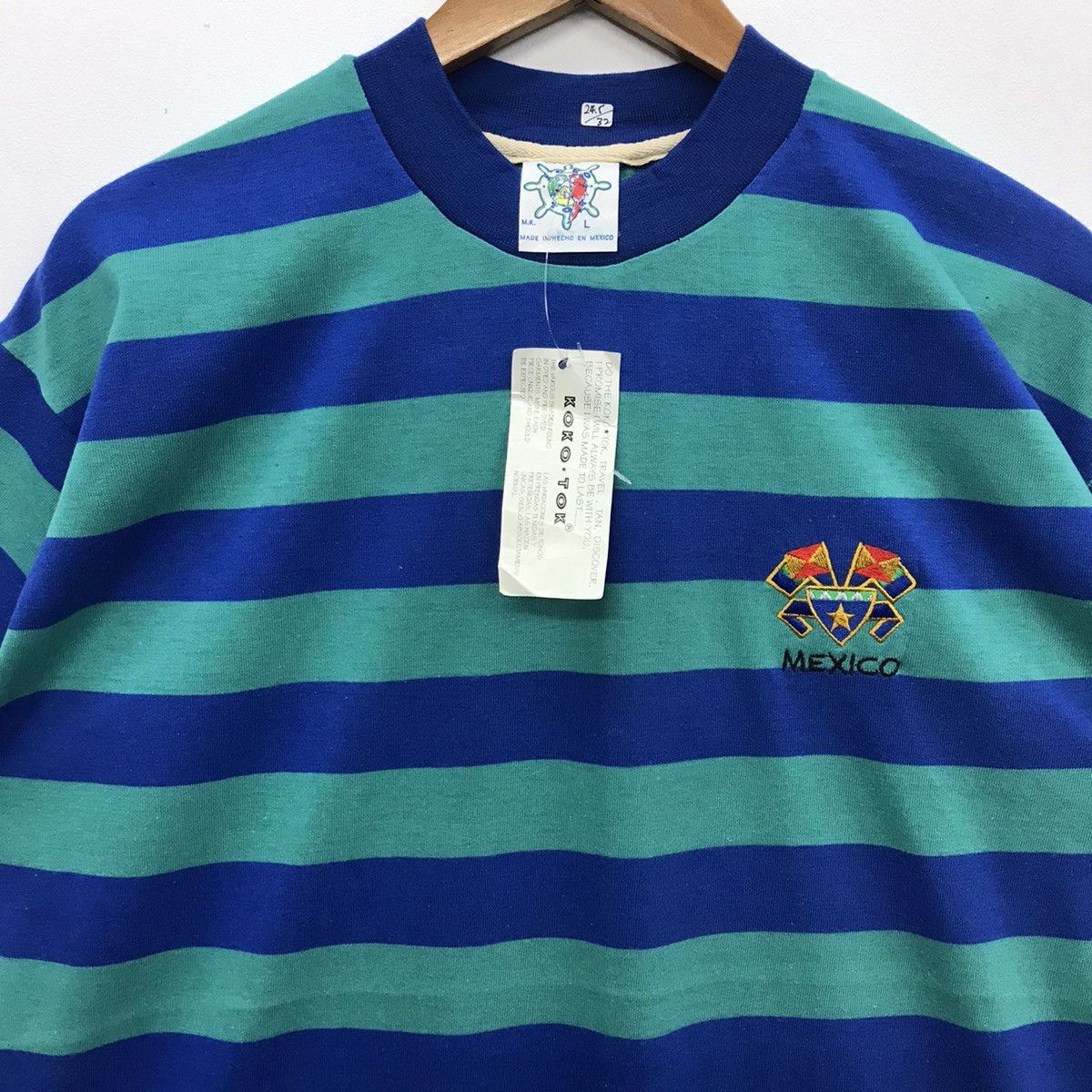 Vintage Rare!! Vintage Koko Tok Mexico Stripe Tee Size US L / EU 52-54 / 3 - 7 Thumbnail