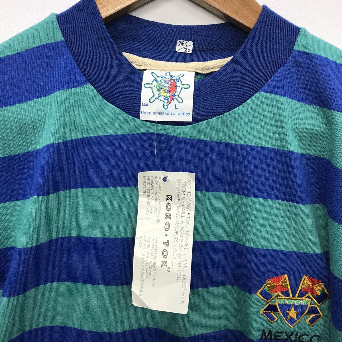 Vintage Rare!! Vintage Koko Tok Mexico Stripe Tee Size US L / EU 52-54 / 3 - 11 Thumbnail