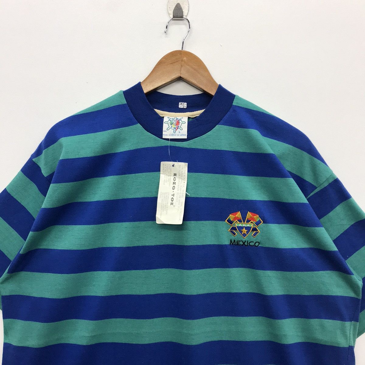 Vintage Rare!! Vintage Koko Tok Mexico Stripe Tee Size US L / EU 52-54 / 3 - 2 Thumbnail