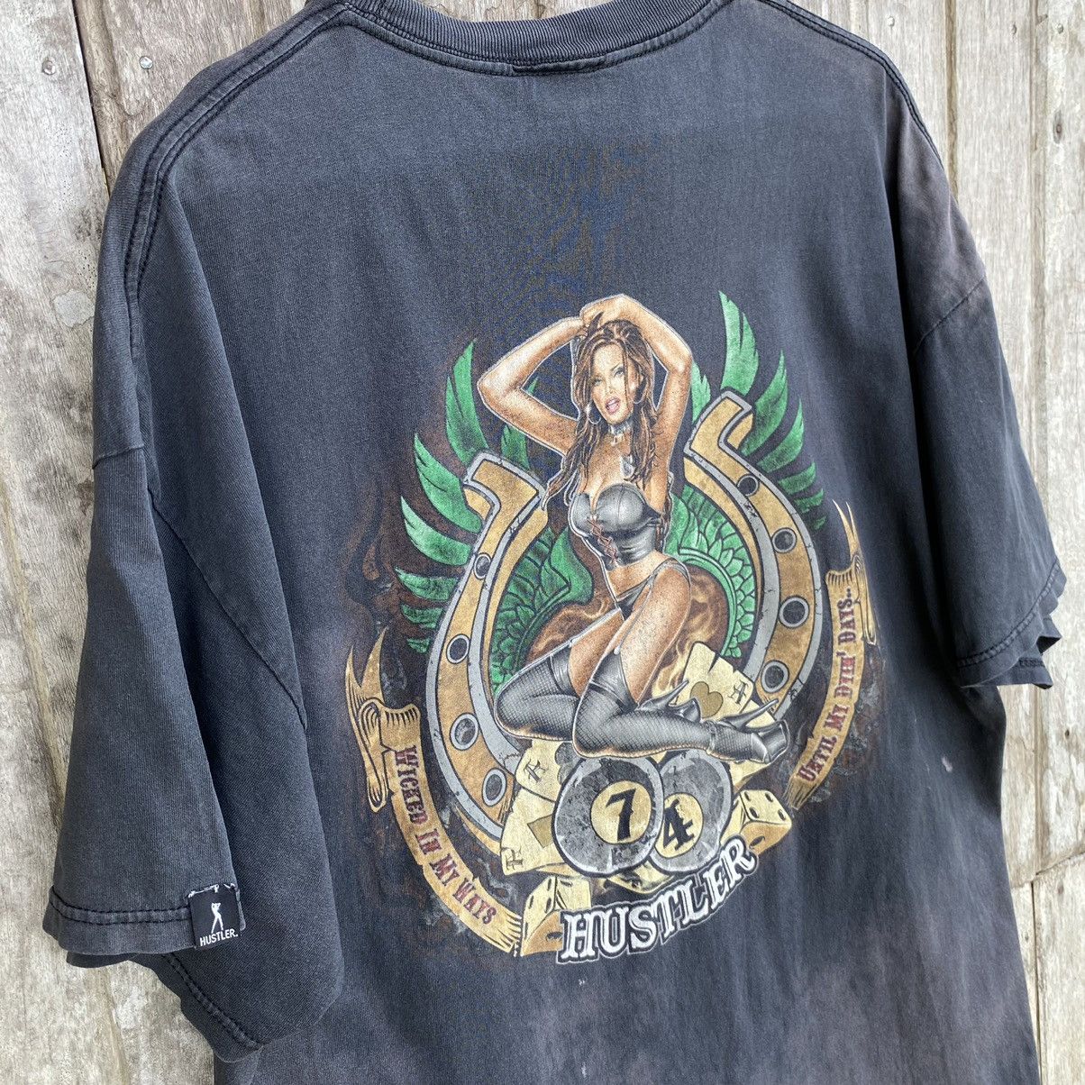 Hustle Gang Thrashed Faded Vintage Y2K Hustler Hardcore ERD GRUNGE TEE Size US XXL / EU 58 / 5 - 4 Thumbnail