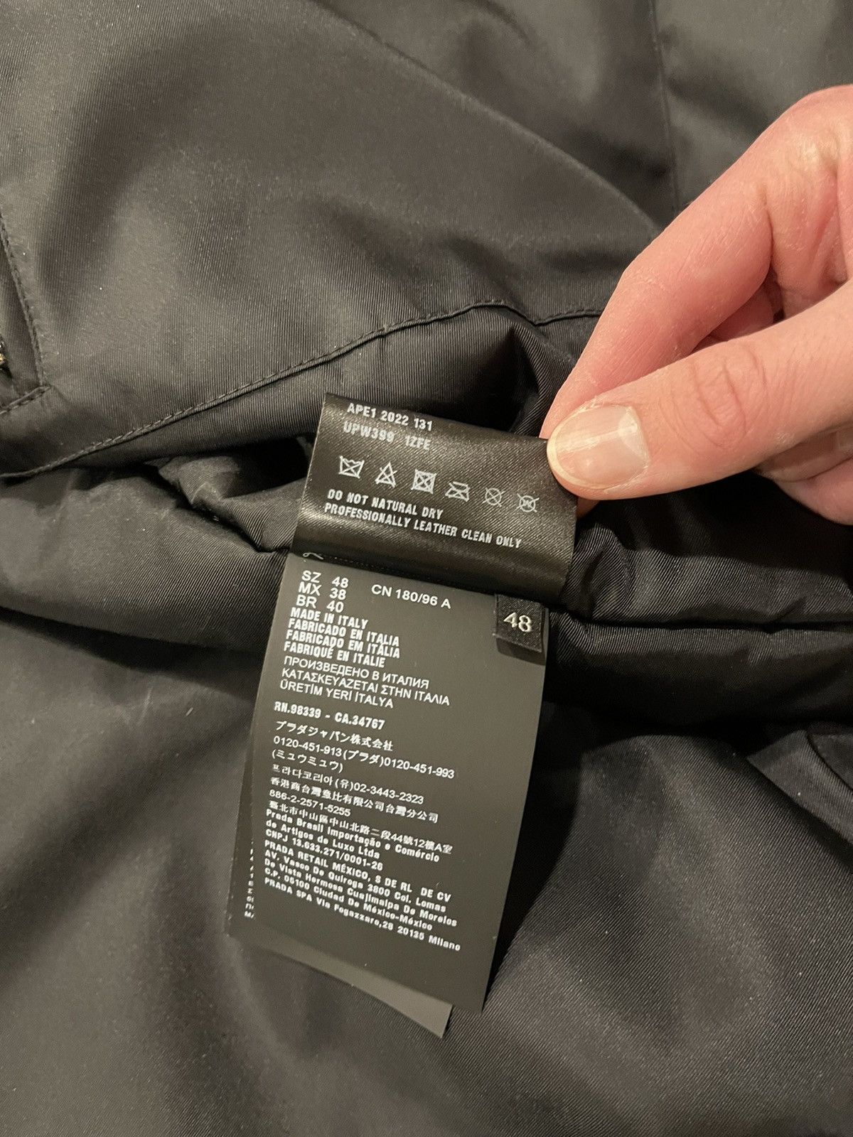Prada Prada x Raf Simmons Nappa Bomber Leather Billiard Black FW21 Size US L / EU 52-54 / 3 - 16 Thumbnail