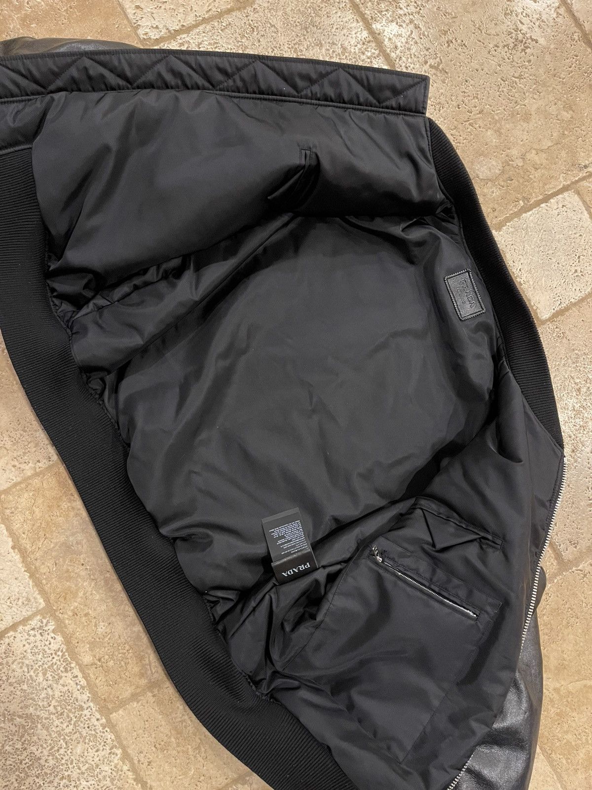 Prada Prada x Raf Simmons Nappa Bomber Leather Billiard Black FW21 Size US L / EU 52-54 / 3 - 15 Thumbnail