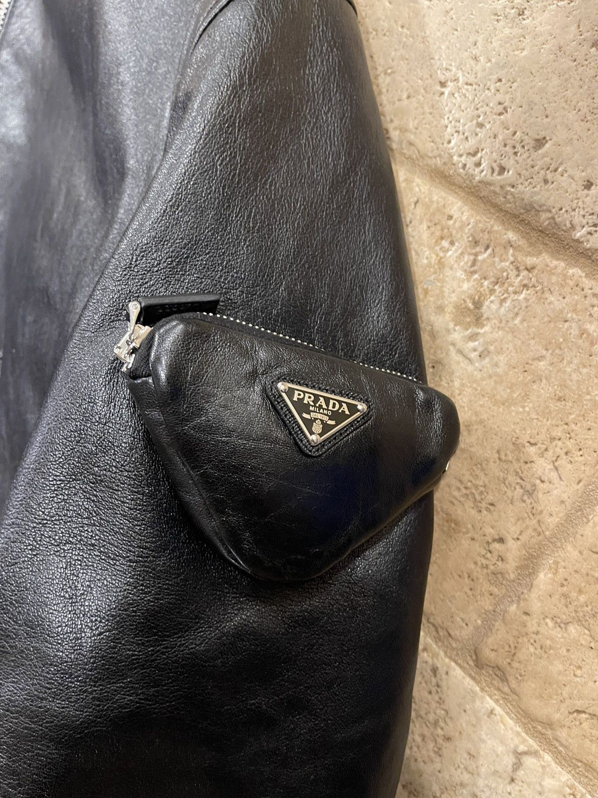 Prada Prada x Raf Simmons Nappa Bomber Leather Billiard Black FW21 Size US L / EU 52-54 / 3 - 10 Thumbnail