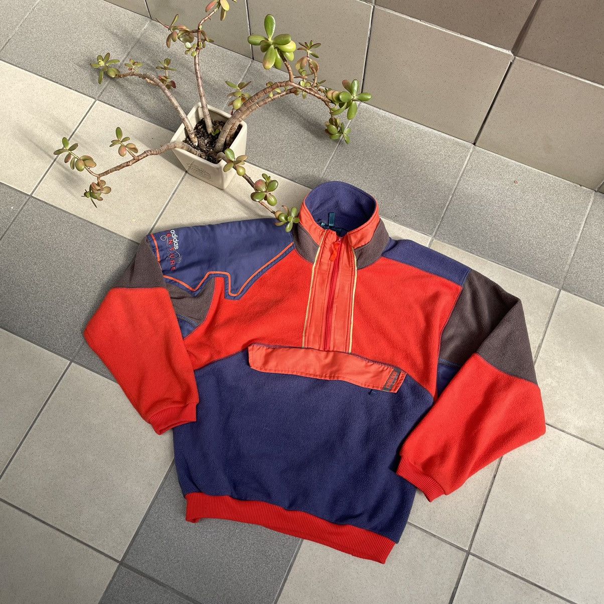 Adidas RARE Adidas Adventure Vintage Fleece Anorak Zip 1/4 Size US XL / EU 56 / 4 - 1 Thumbnail