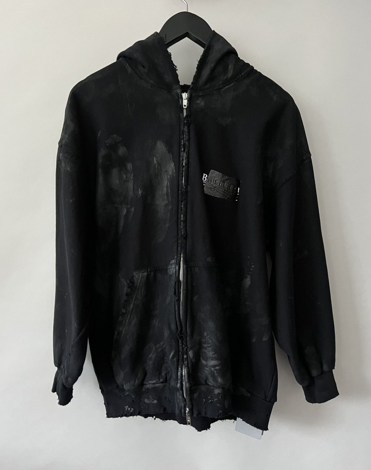 Balenciaga FW22 RUNWAY Balenciaga Gaffer Mud Dirt Zip-up Hoodie Size US M / EU 48-50 / 2 - 2 Thumbnail