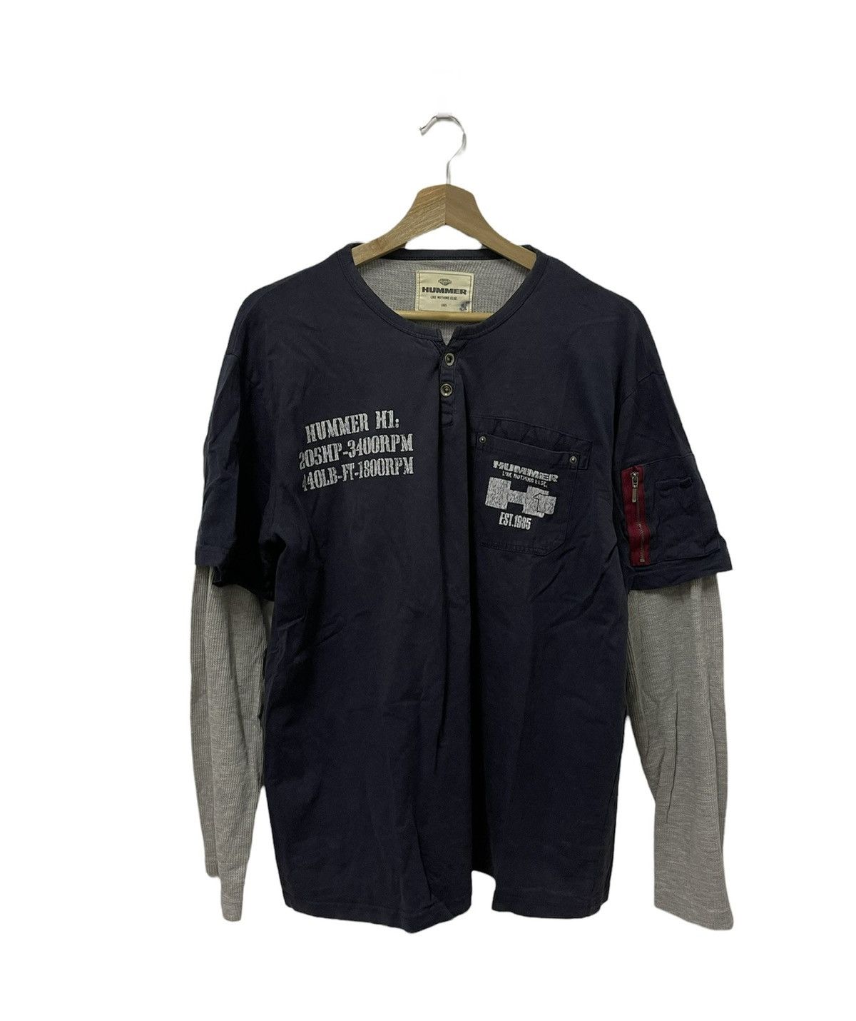Japanese Brand × Vintage Vintage Hummer Half Button Single Pocket Longsleeve Size US L / EU 52-54 / 3 - 3 Thumbnail