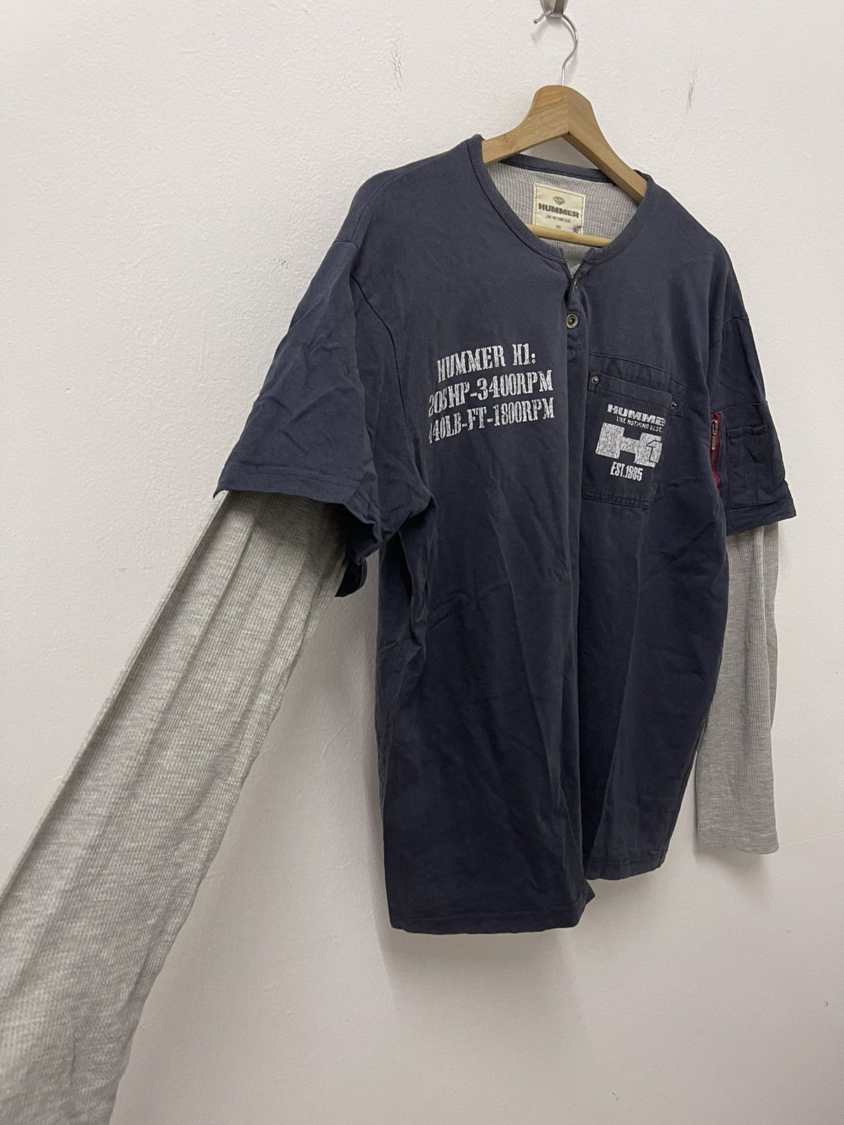 Japanese Brand × Vintage Vintage Hummer Half Button Single Pocket Longsleeve Size US L / EU 52-54 / 3 - 5 Thumbnail