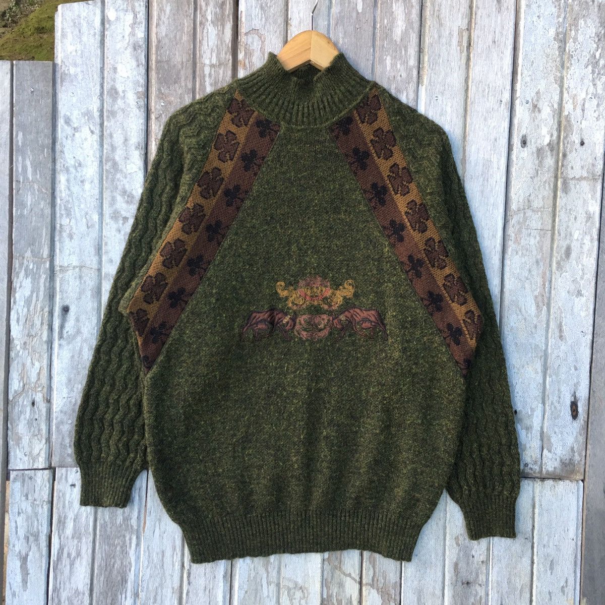 image of Aran Isles Knitwear x Italian Designers Vintage 80's Dei Massimi Made In Italy Mohair Knitwear (Siz
