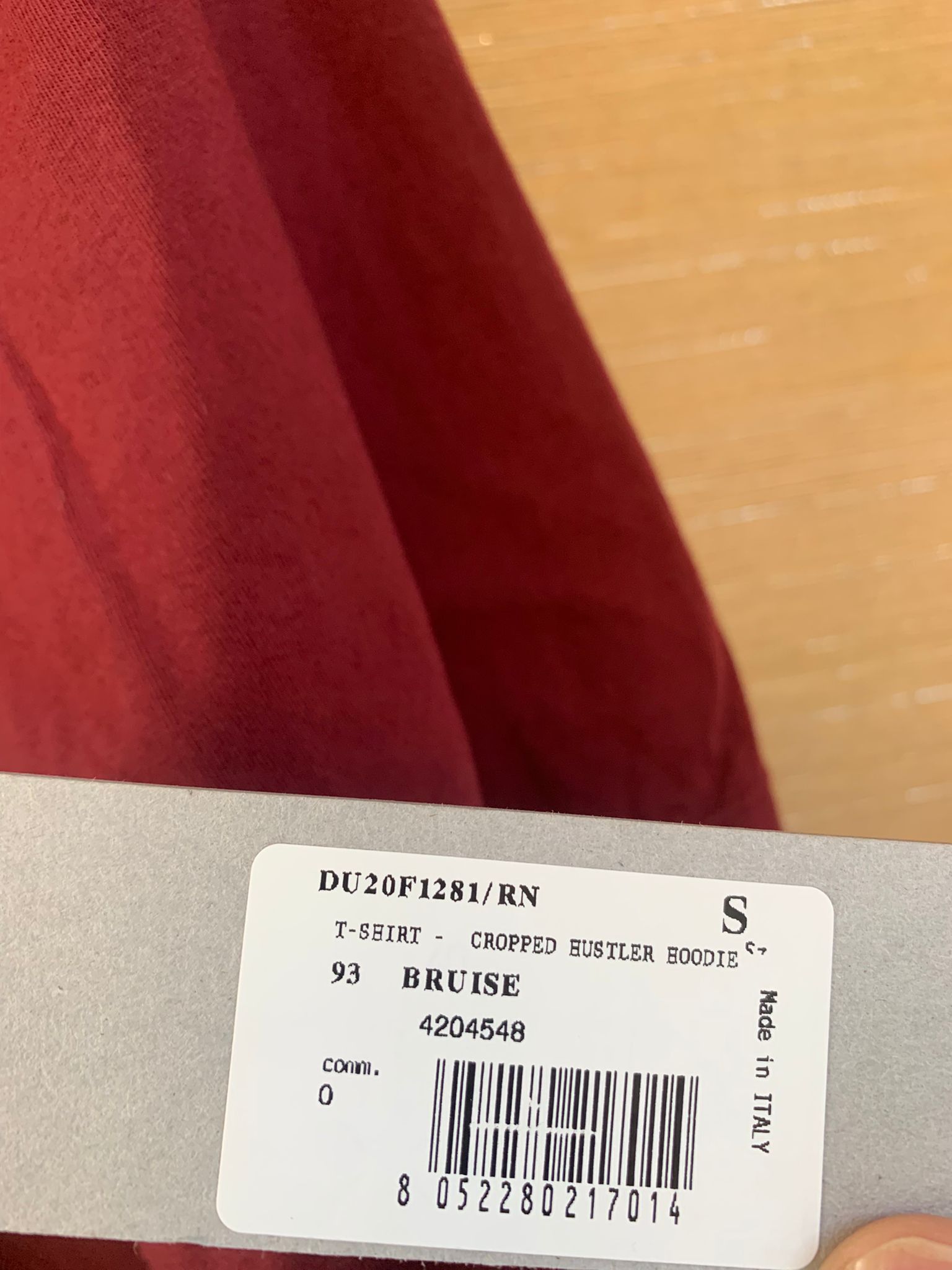 Rick Owens Drkshdw Cropped Hustler Hoodie in Bruise Size US S / EU 44-46 / 1 - 7 Thumbnail