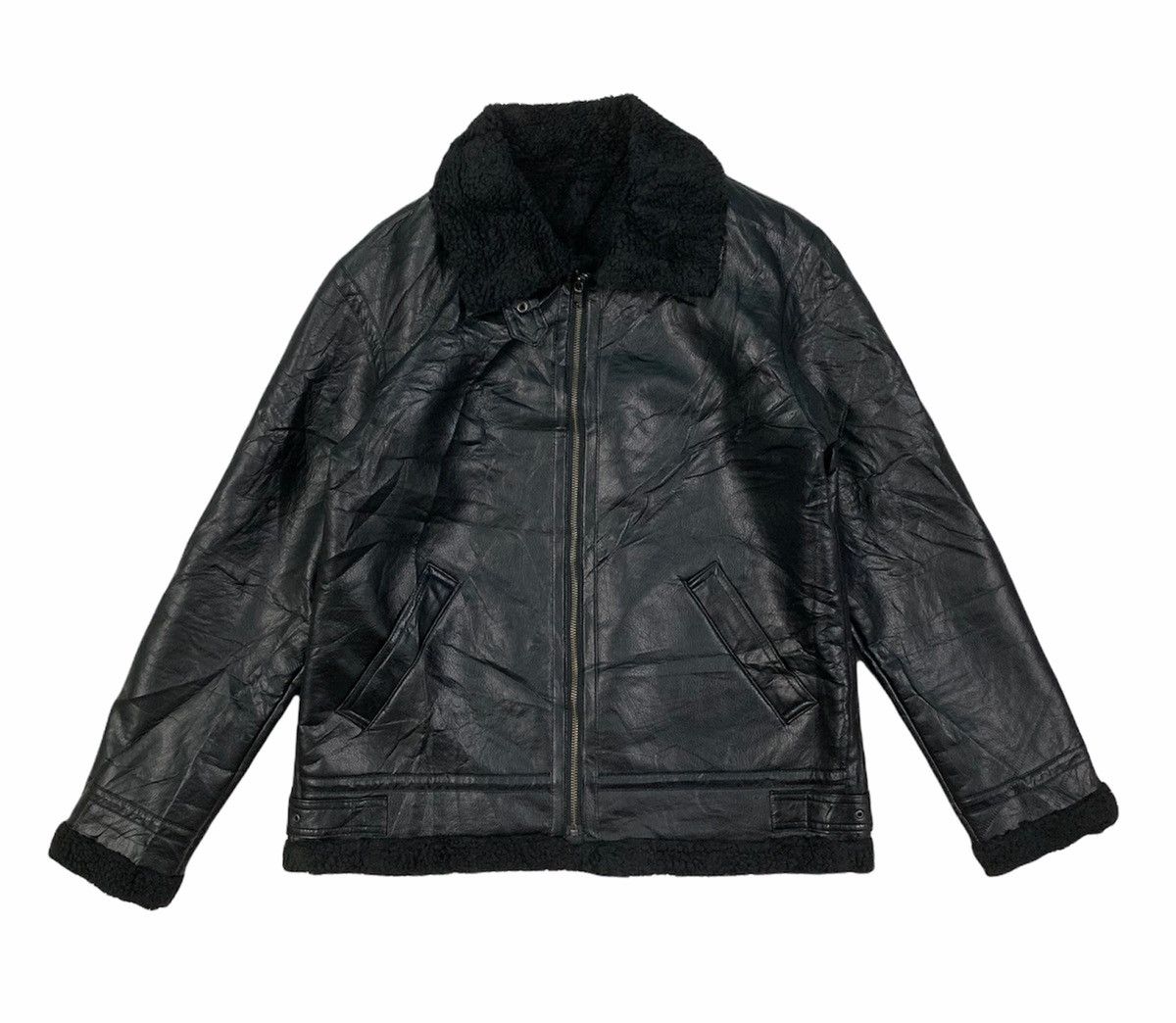 Japanese Brand 🇯🇵 GU Fake Leather Ryders Jacket Size US M / EU 48-50 / 2 - 1 Thumbnail
