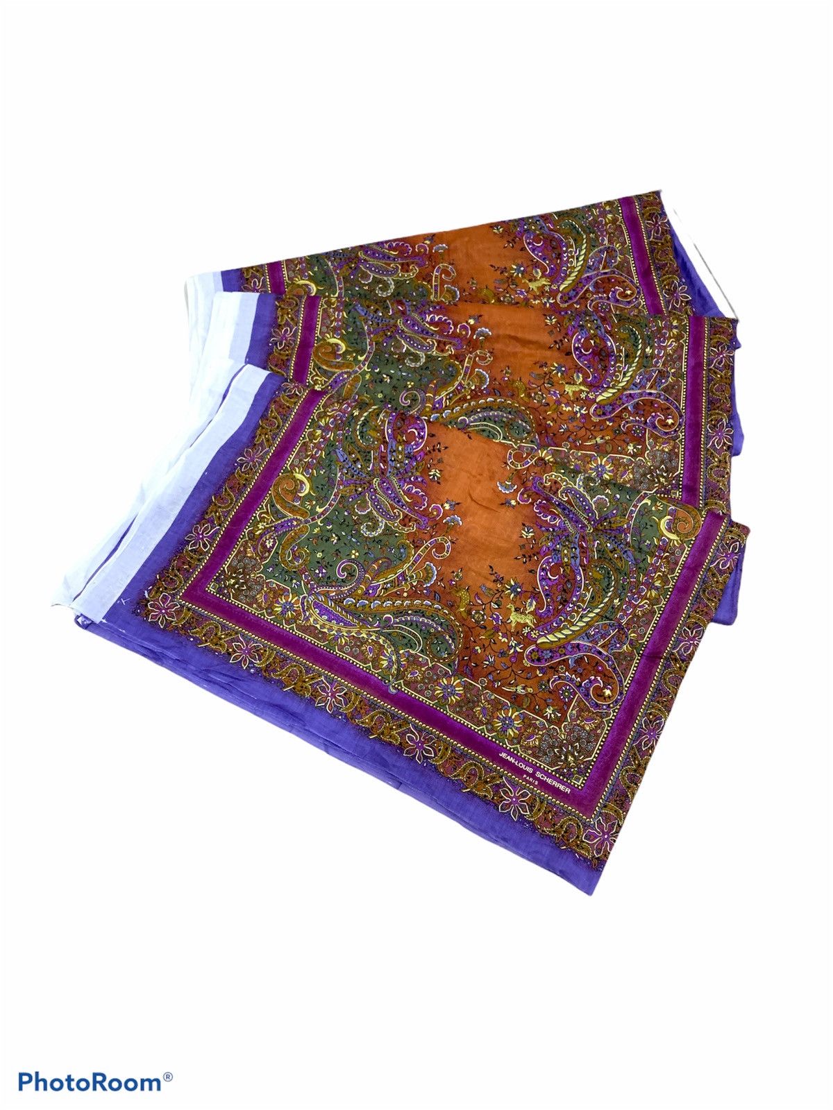 Jean-Louis Scherrer VINTAGE JEAN LOUIS SCHERRER UNCUT HANDKERCHIEF 3.6m x 1.23m Size ONE SIZE - 1 Thumbnail