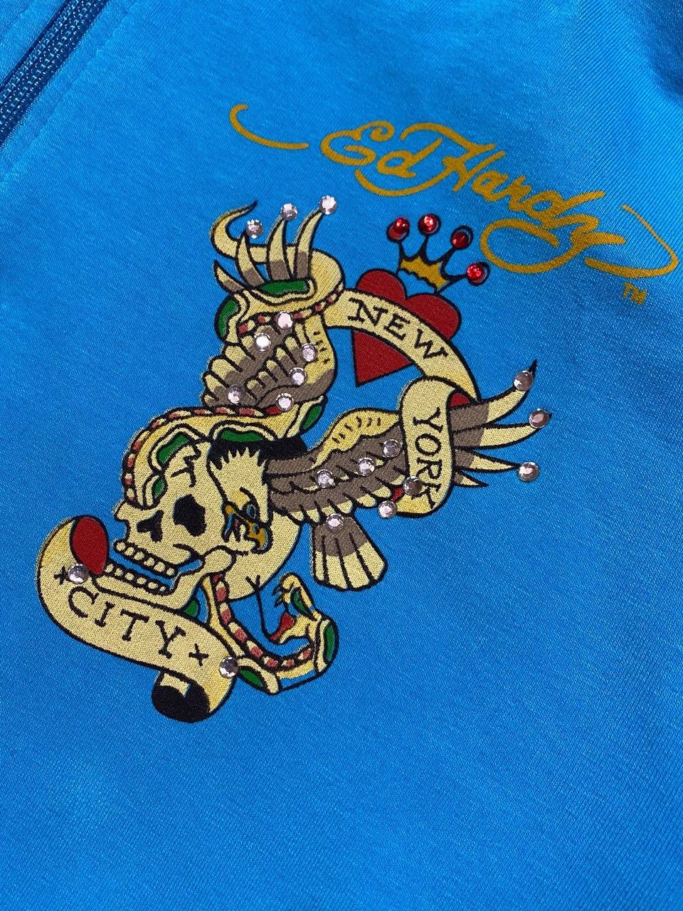 Ed Hardy Vintage Ed Hardy Hoodie Full Zip Rhinestones Y2K Japan Size M / US 6-8 / IT 42-44 - 4 Thumbnail
