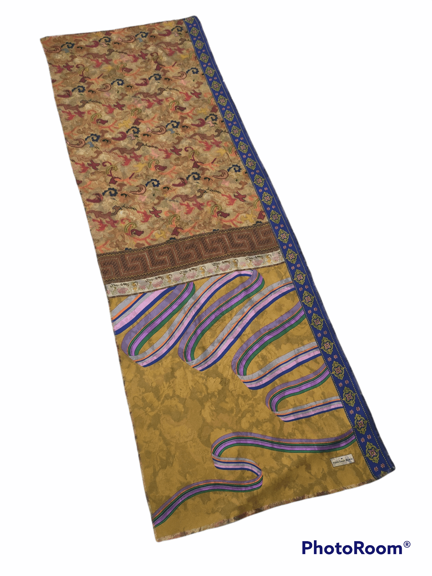 Pierre-Louis Mascia VINTAGE SILK SCARF CROCHET PATTERN AND RIBBON Size ONE SIZE - 1 Thumbnail