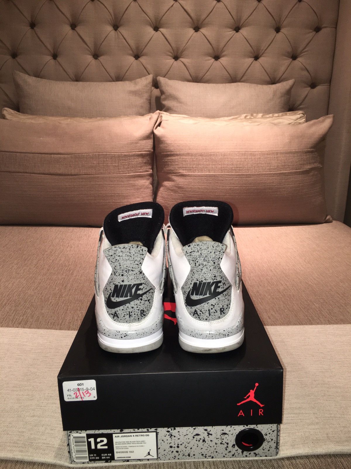 Jordan Brand Air Jordan 4 Retro OG 2016 White Cement 2016 Size US 12 / EU 45 - 2 Thumbnail