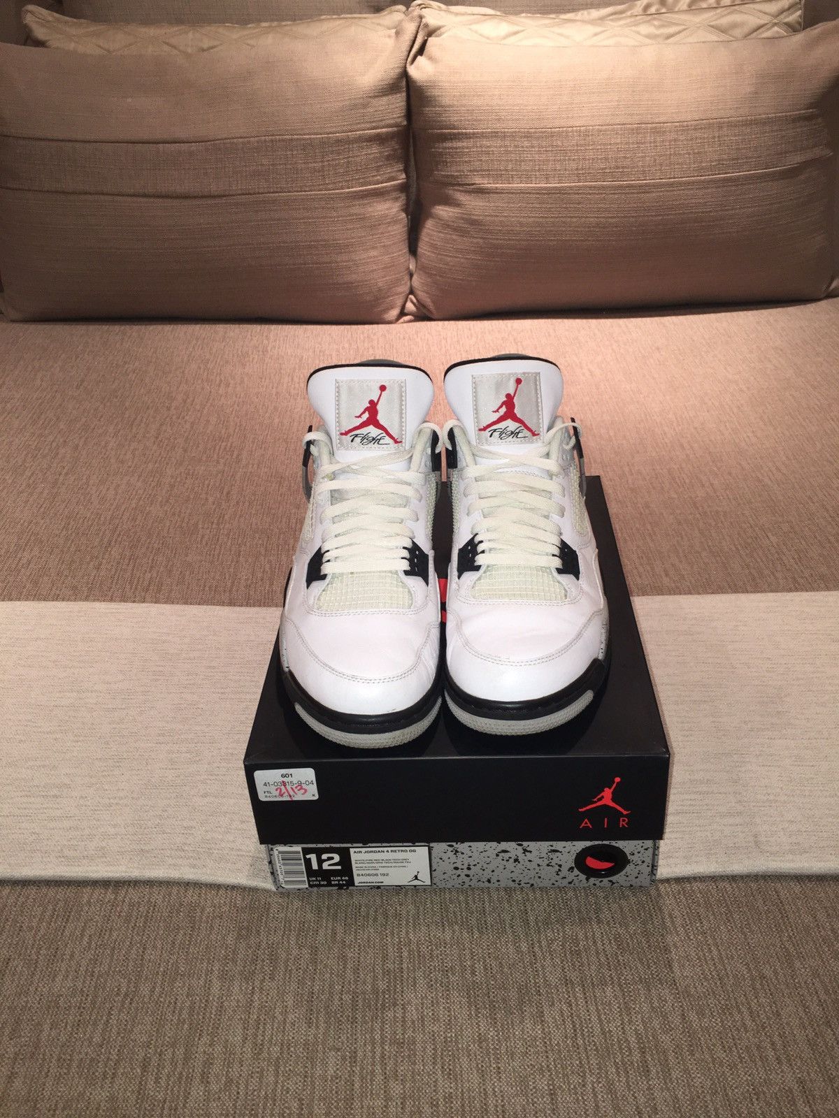 Jordan Brand Air Jordan 4 Retro OG 2016 White Cement 2016 Size US 12 / EU 45 - 4 Thumbnail