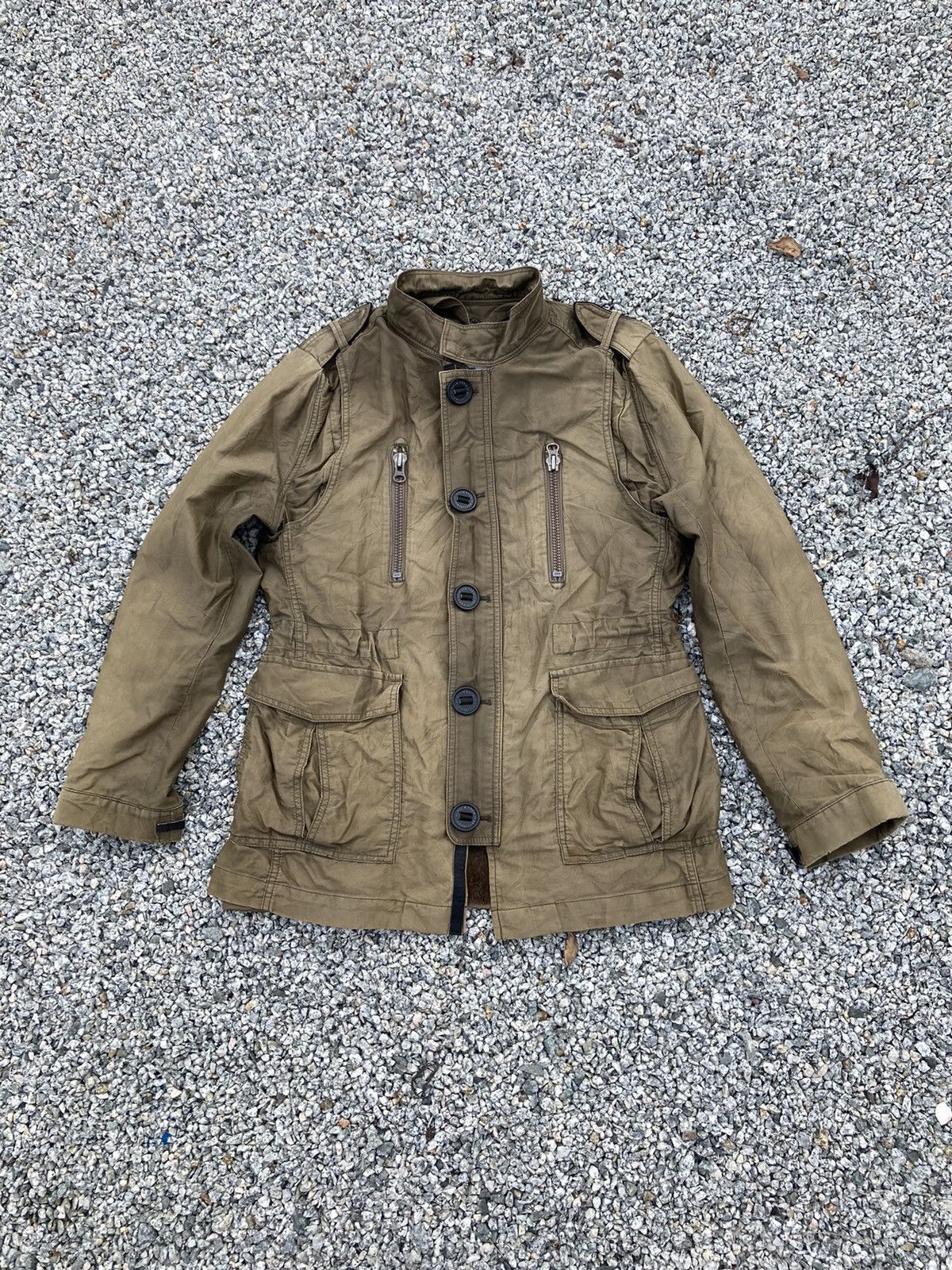 image of Faded Ppfm Punk Parka Jacket in Brown, Men's (Size Medium)