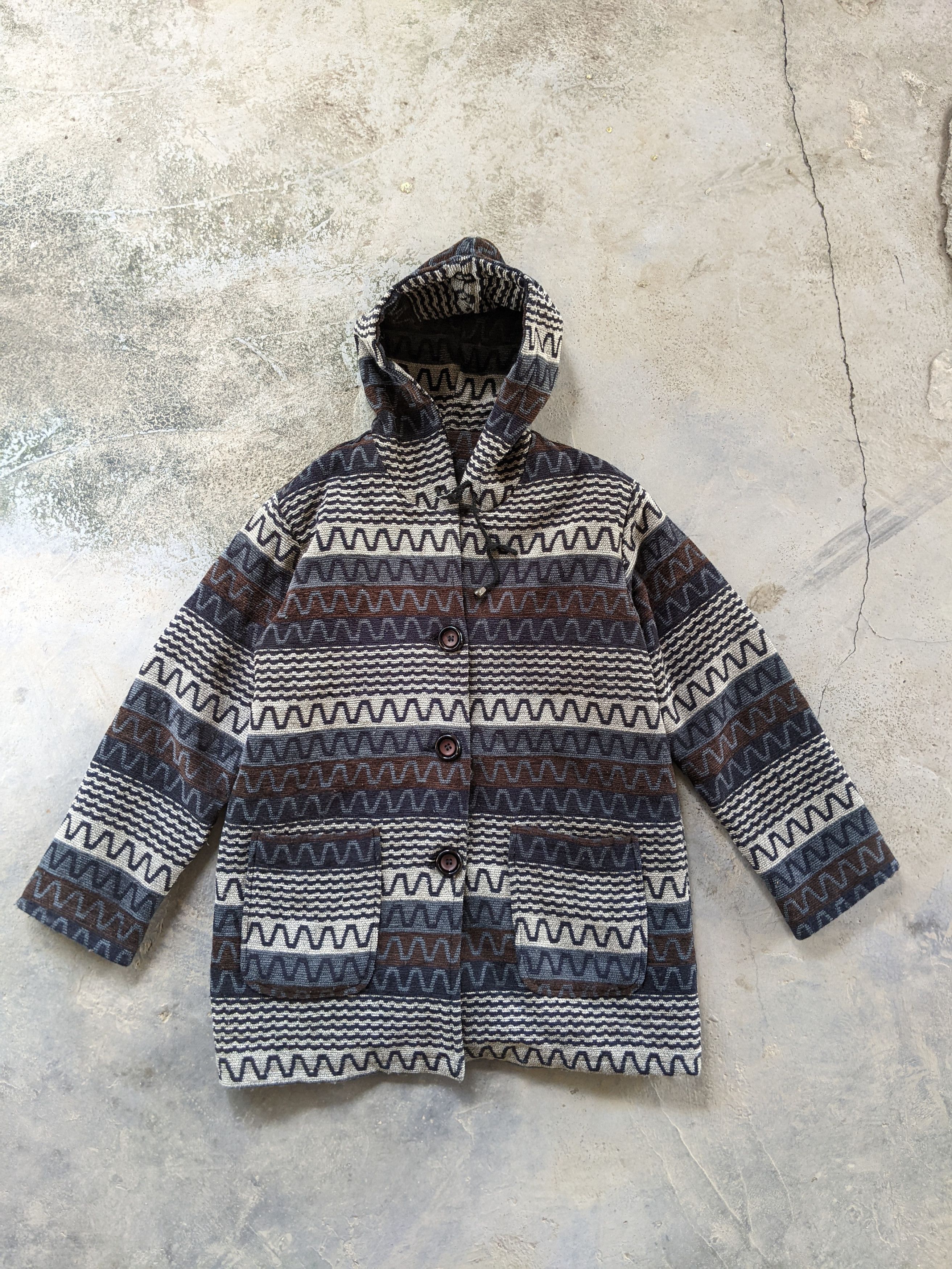 Tribal Streetwear Vintage Abstract Knit Sweater Hoodie Size US L / EU 52-54 / 3 - 1 Thumbnail