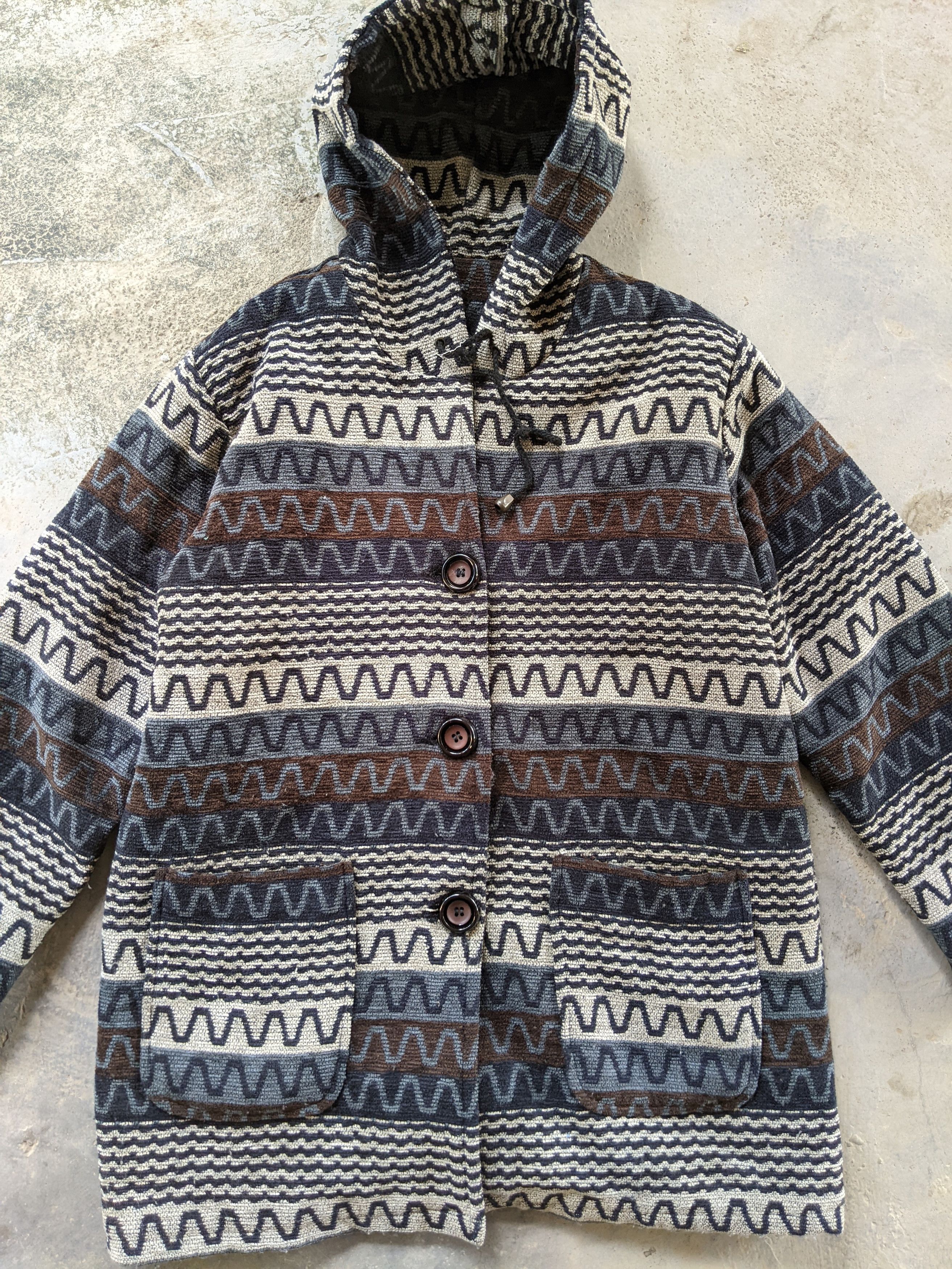 Tribal Streetwear Vintage Abstract Knit Sweater Hoodie Size US L / EU 52-54 / 3 - 3 Thumbnail