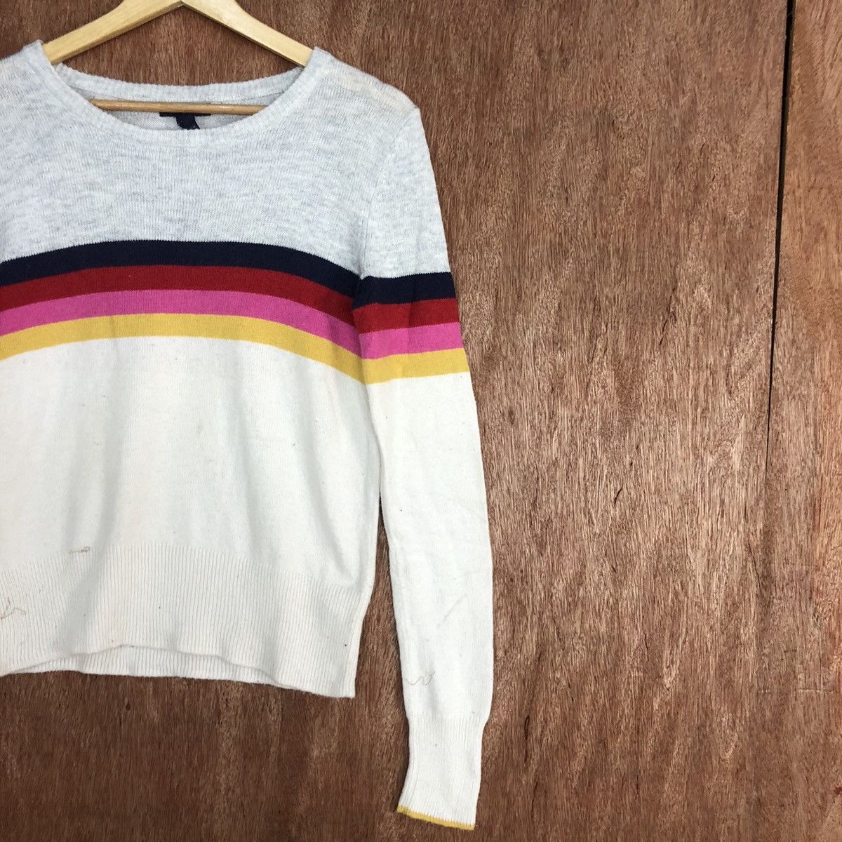 Gap GAP White Knitwear rainbow sweatshirt #c748 Size US S / EU 44-46 / 1 - 5 Thumbnail