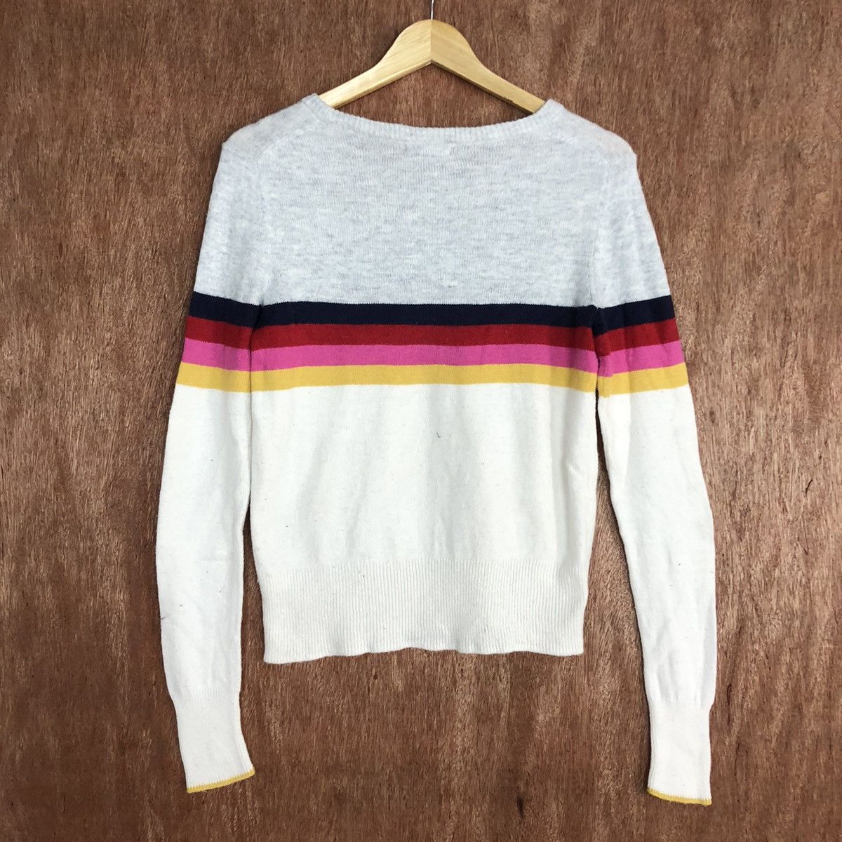 Gap GAP White Knitwear rainbow sweatshirt #c748 Size US S / EU 44-46 / 1 - 10 Thumbnail
