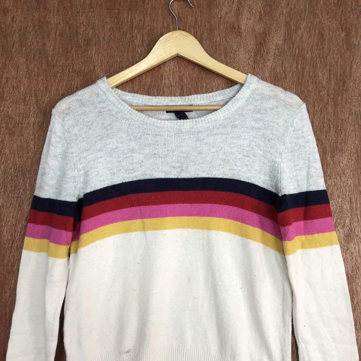 Gap GAP White Knitwear rainbow sweatshirt #c748 Size US S / EU 44-46 / 1 - 8 Thumbnail