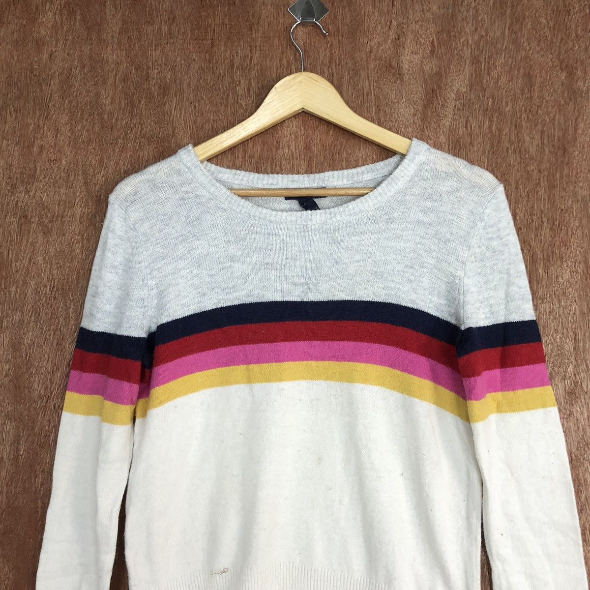 Gap GAP White Knitwear rainbow sweatshirt #c748 Size US S / EU 44-46 / 1 - 2 Thumbnail