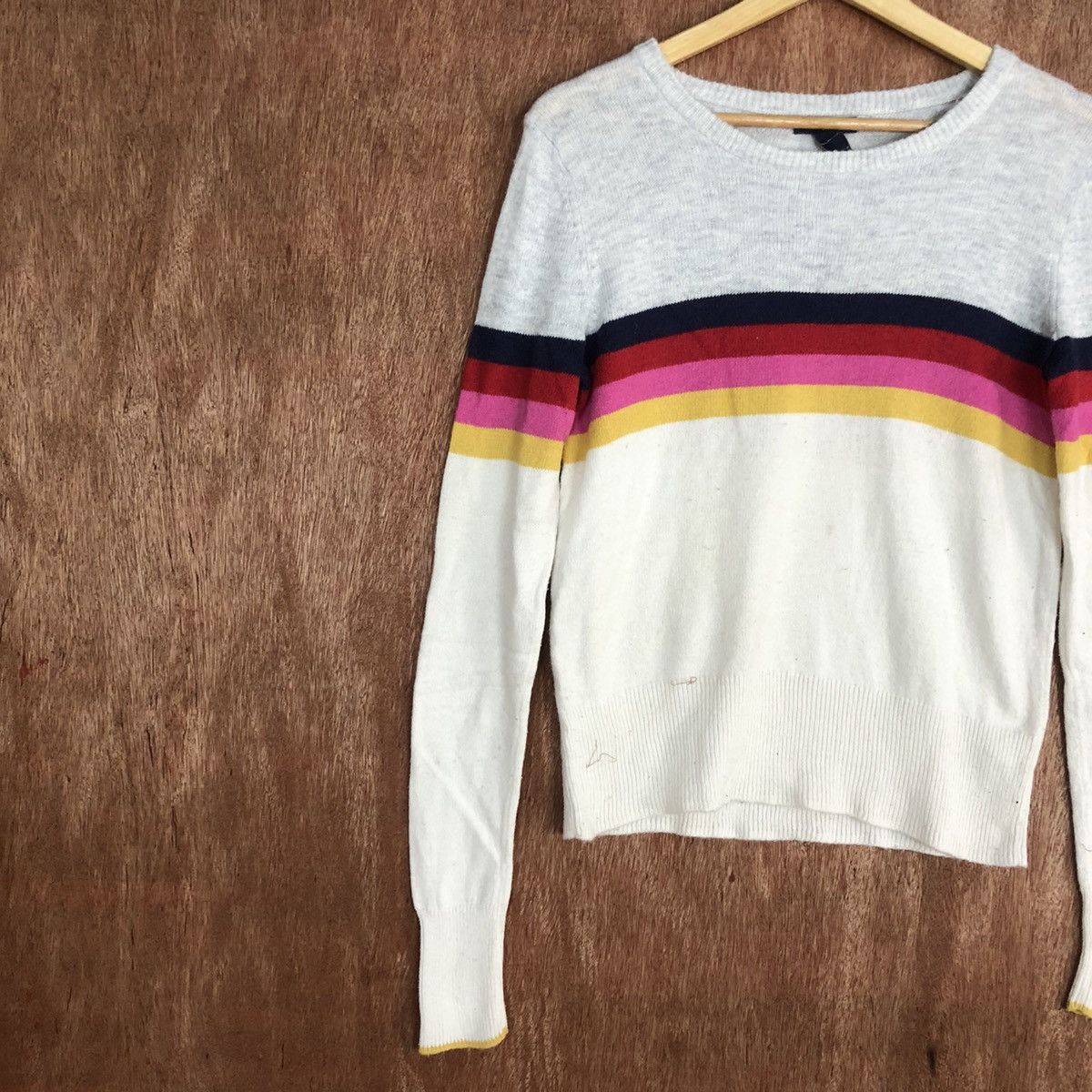 Gap GAP White Knitwear rainbow sweatshirt #c748 Size US S / EU 44-46 / 1 - 7 Thumbnail