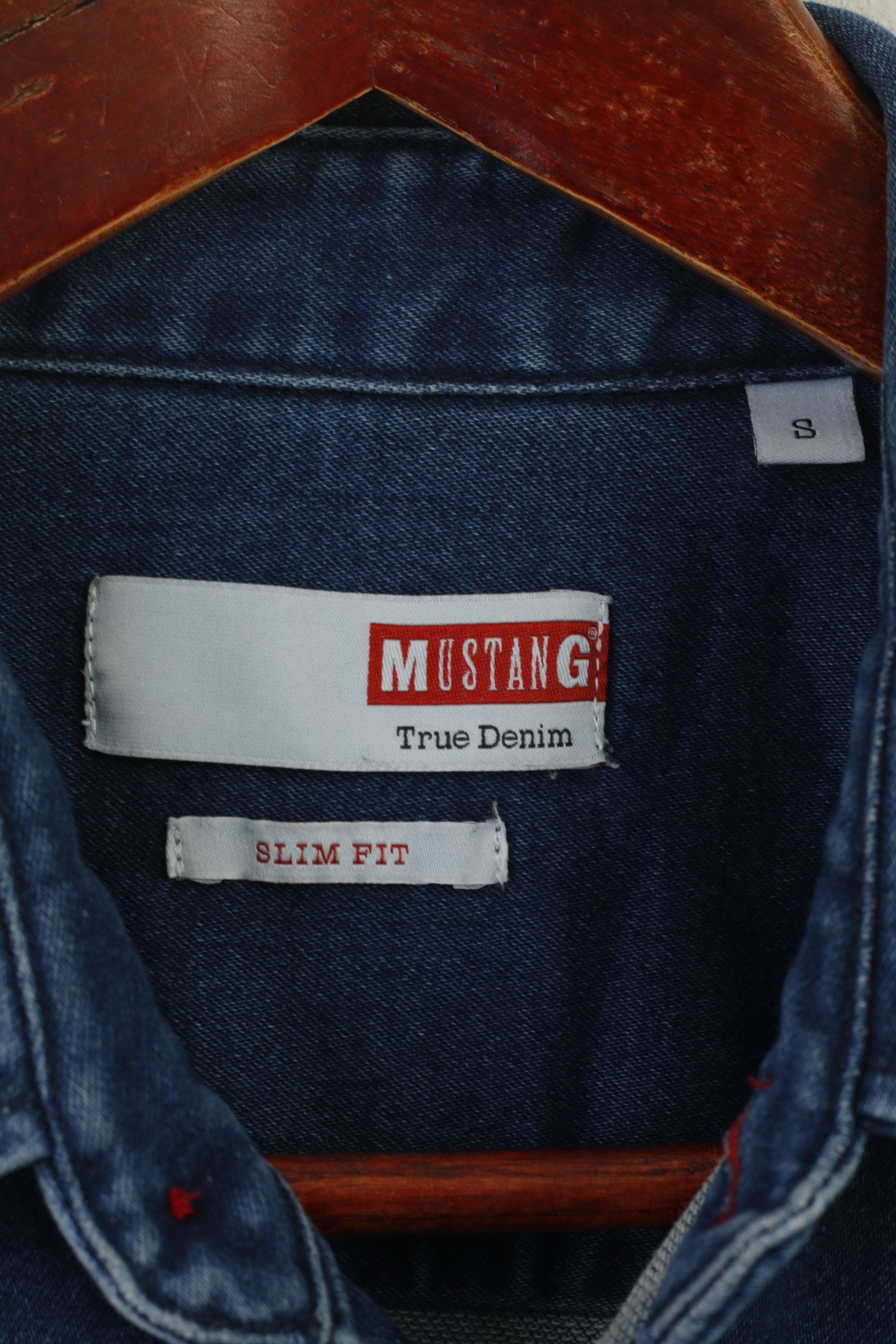 Mustang × Vintage Mustang Men S Casual Shirt Blue Denim Slim Fit 1042 Size US S / EU 44-46 / 1 - 4 Thumbnail