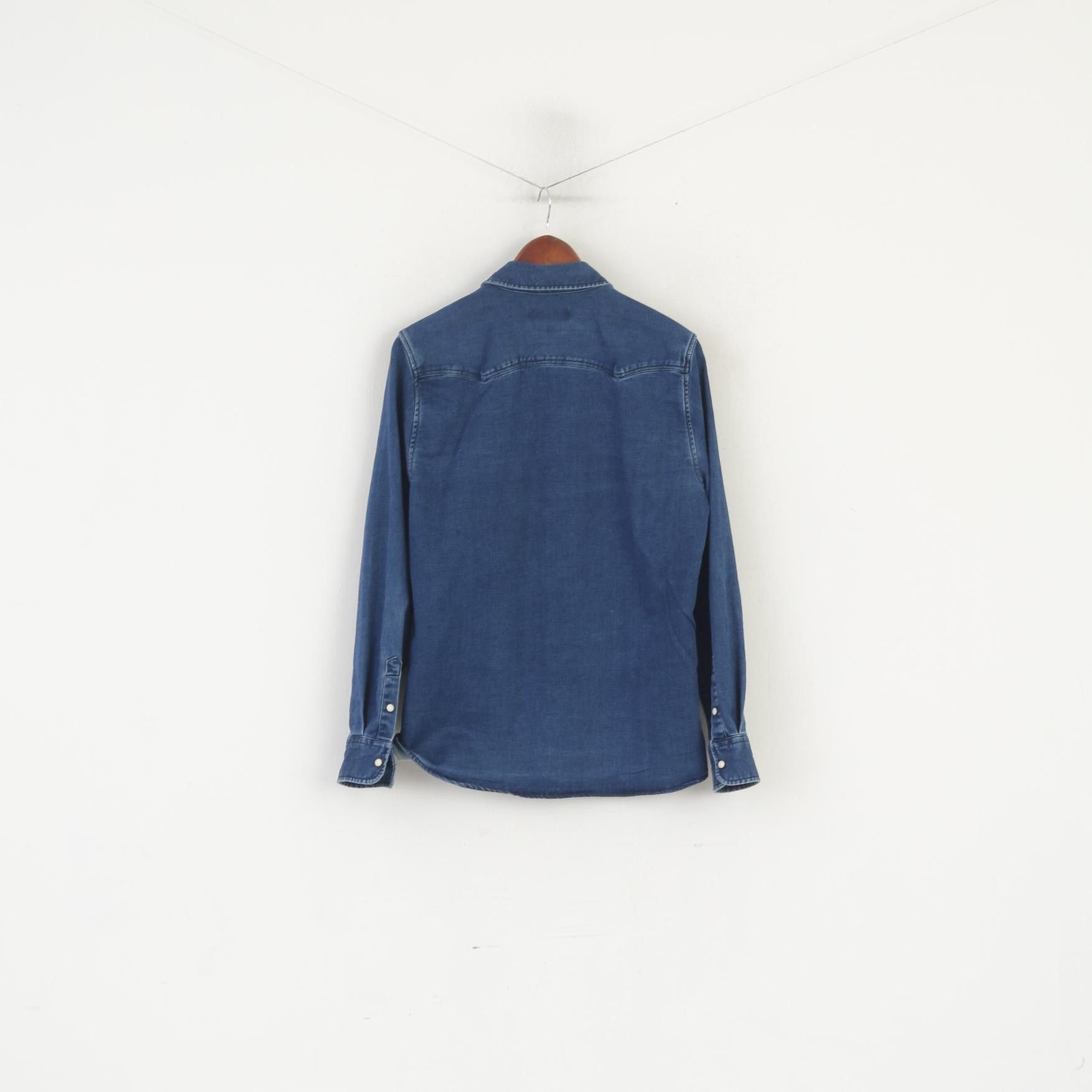 Mustang × Vintage Mustang Men S Casual Shirt Blue Denim Slim Fit 1042 Size US S / EU 44-46 / 1 - 6 Thumbnail