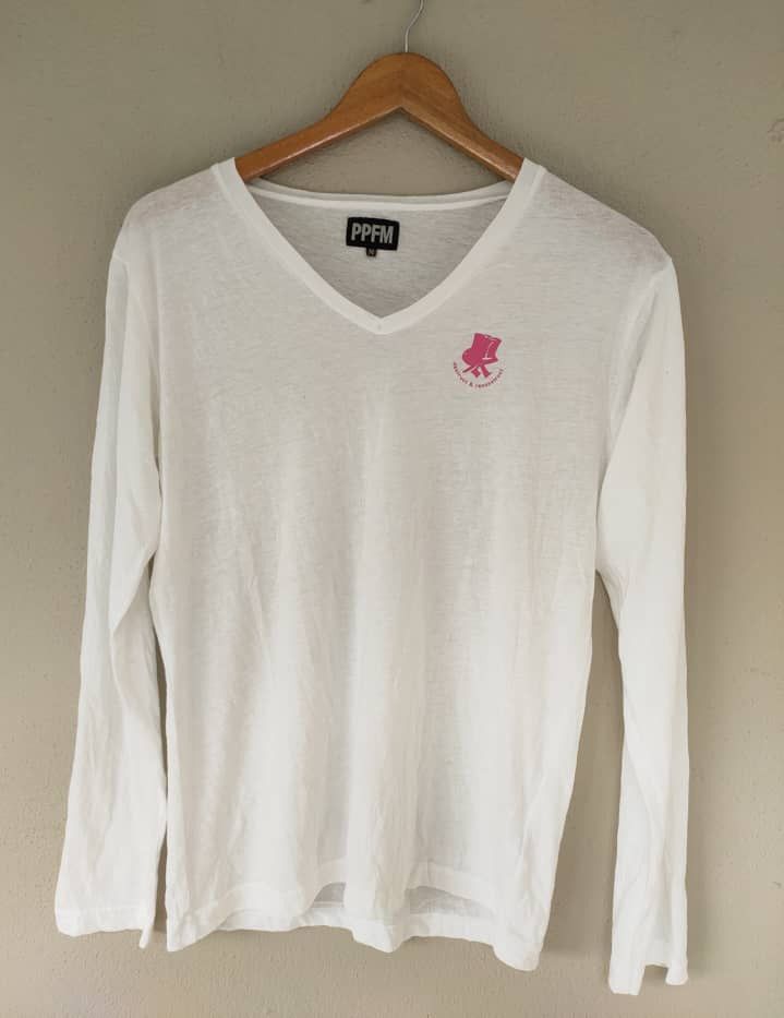 image of Ppfm Destruct & Reconstruct V Neck T in White, Men's (Size Medium)