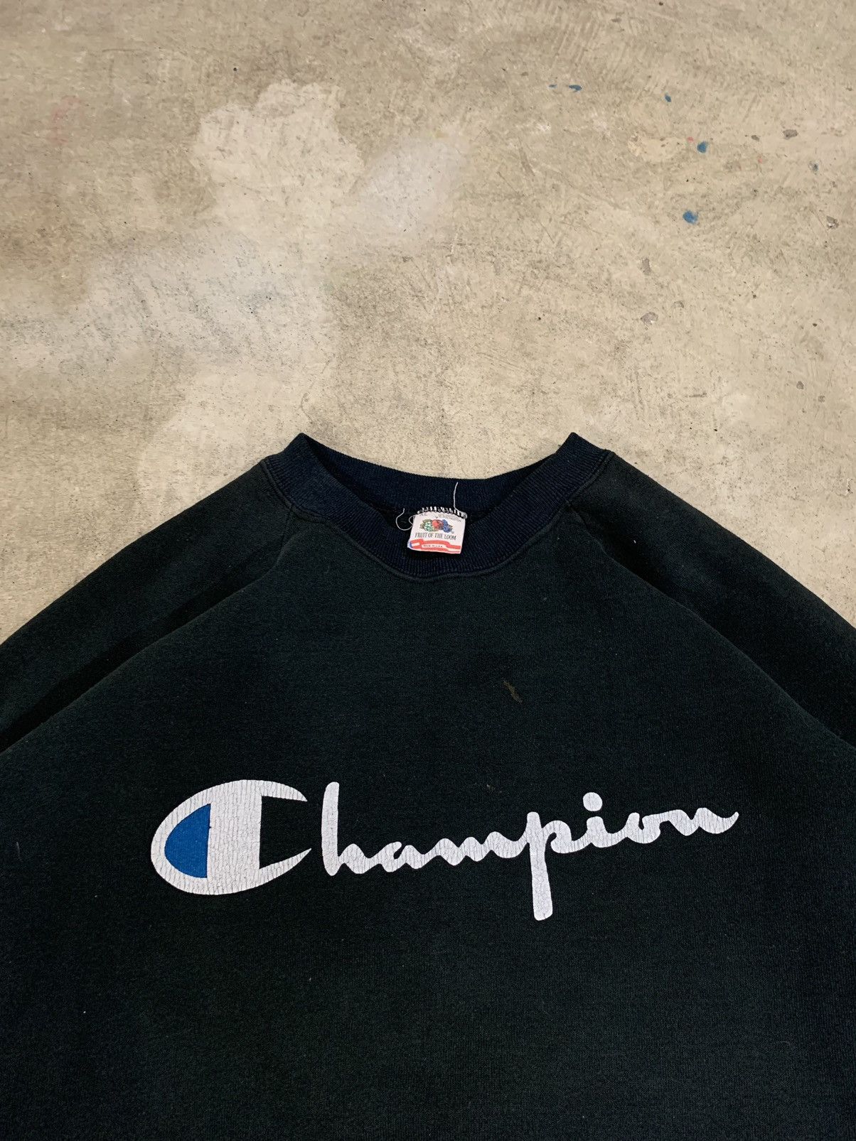 Champion × Vintage Vintage 90's Champion Fruit of the Loom Crewneck Size US XL / EU 56 / 4 - 2 Thumbnail