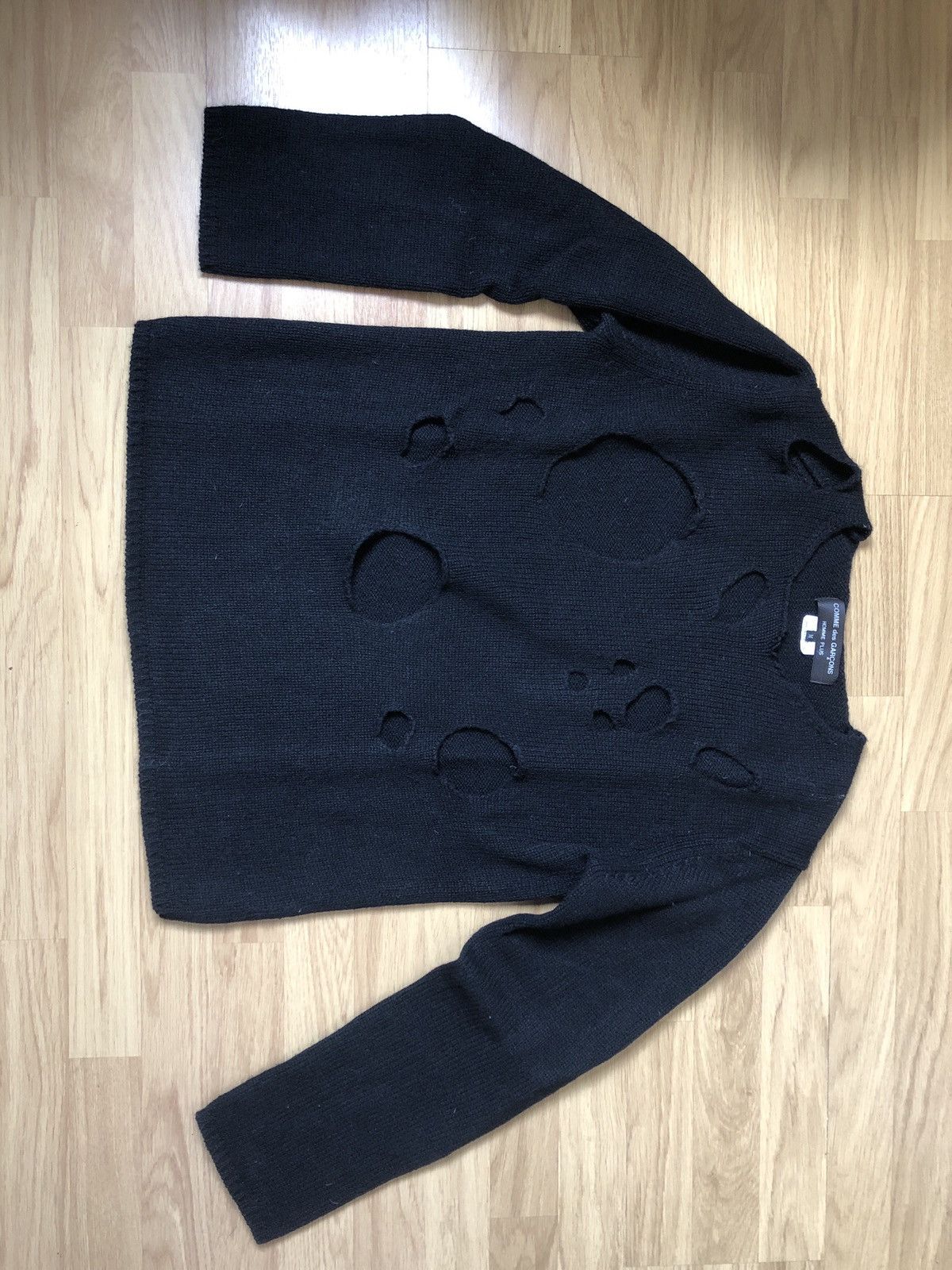 image of Comme Des Garcons x Comme Des Garcons Homme Plus Cdg Homme Plus Jumper in Black, Men's (Size Medium