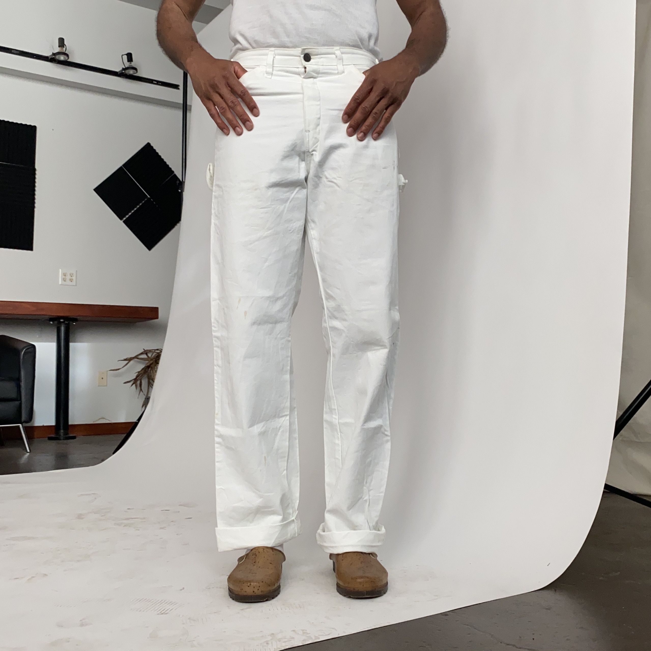 パンツ vintage white painter pants 32 Dickies Men's Painters White Canvas Work Pants (32 X 32