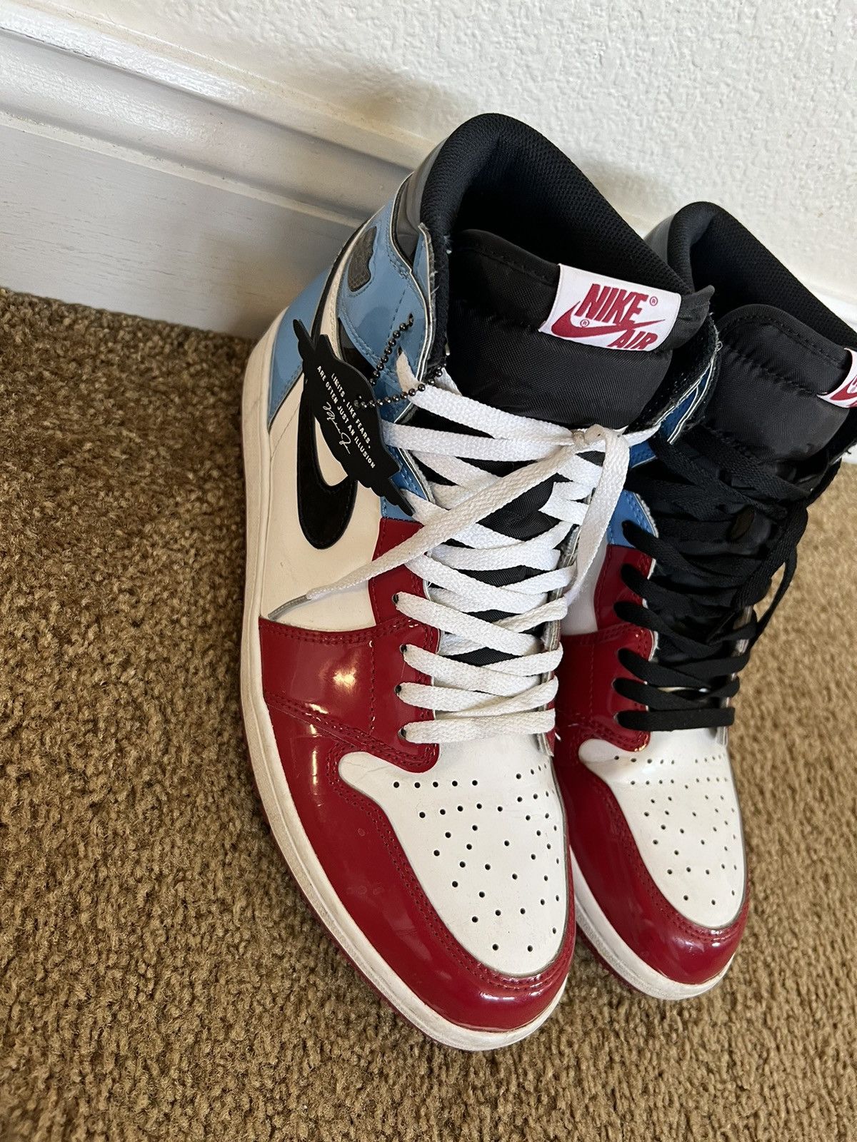 Air Jordan 1 “Fearless” UNC Blue and Chicago Red