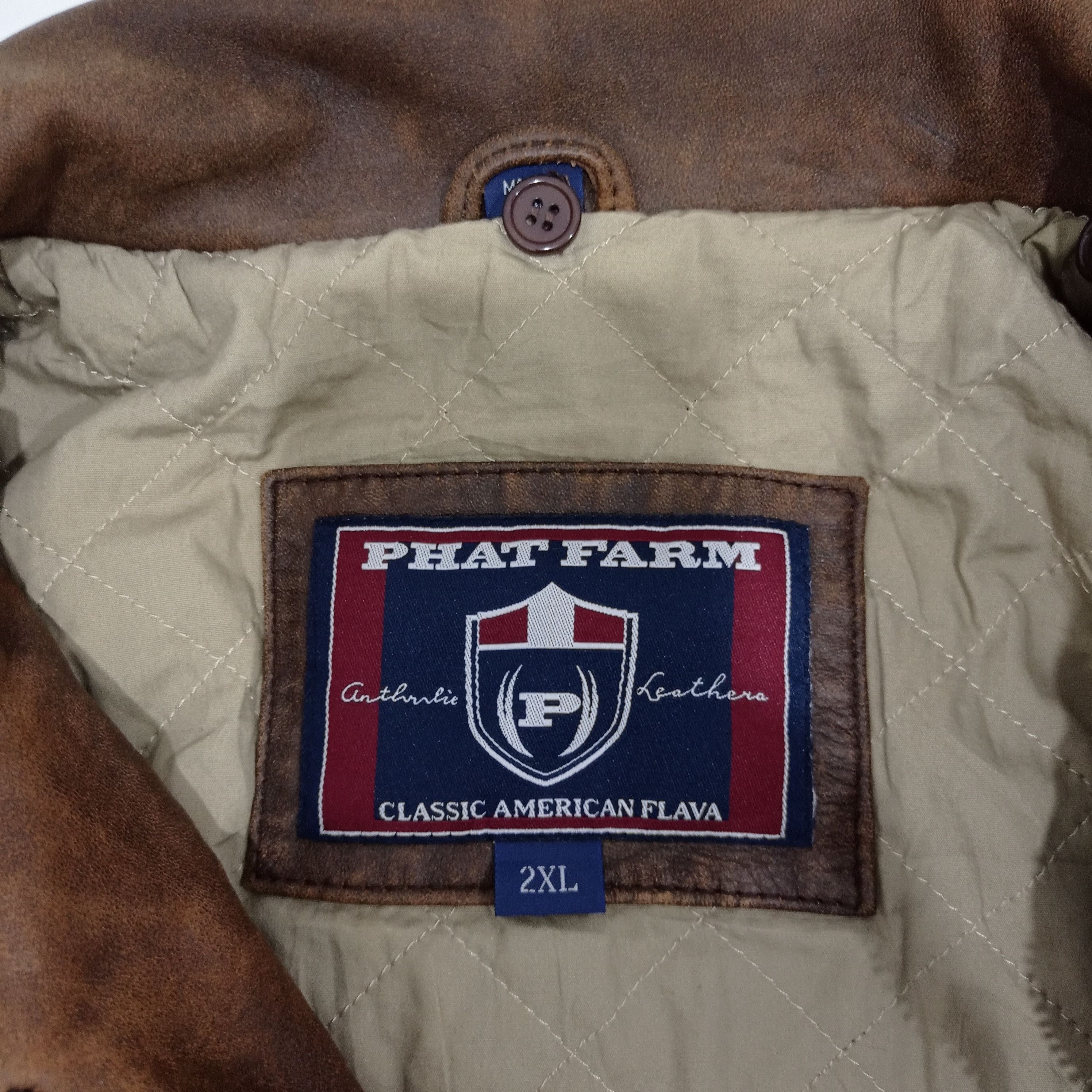 Phat Farm VINTAGE PHAT FARM GENUINE LEATHER JACKET Size US XXL / EU 58 / 5 - 4 Thumbnail