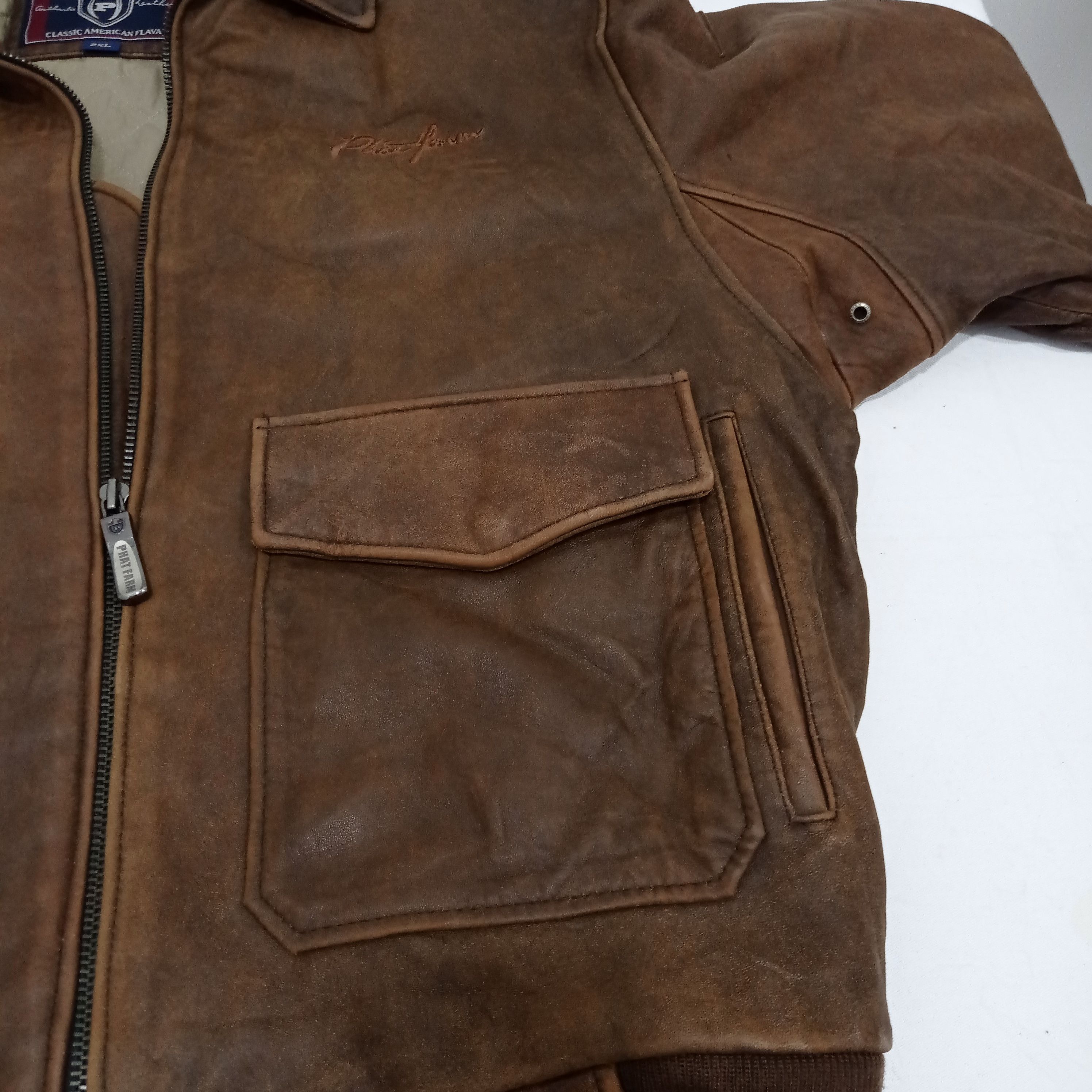 Phat Farm VINTAGE PHAT FARM GENUINE LEATHER JACKET Size US XXL / EU 58 / 5 - 5 Thumbnail
